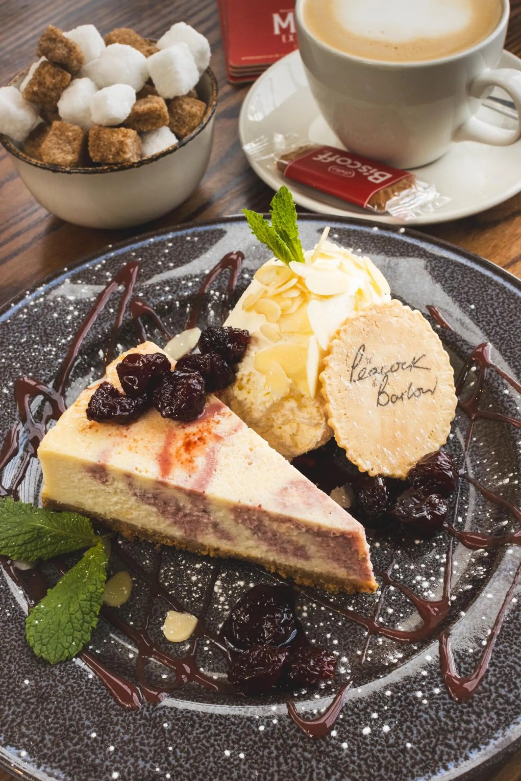 Food and drinks in The Peacock at Barlow