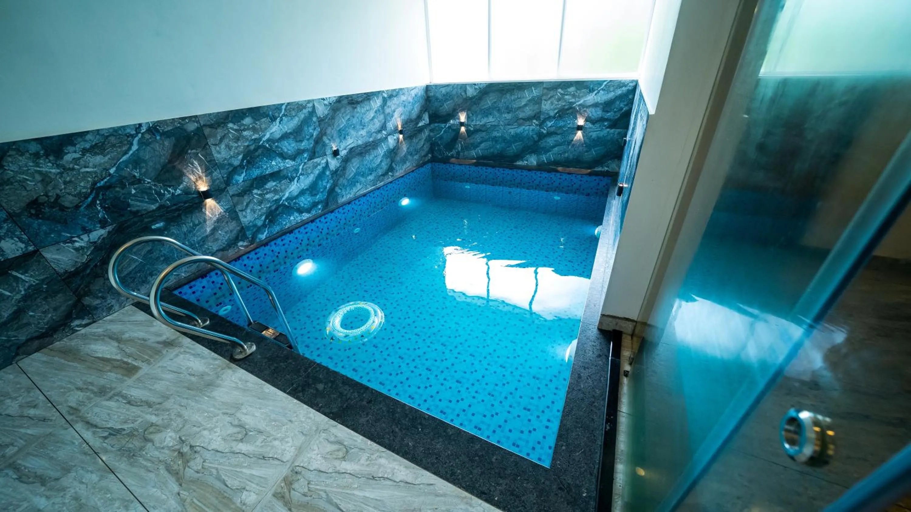 Pool view in Vythiri Holiday Resort, Wayanad