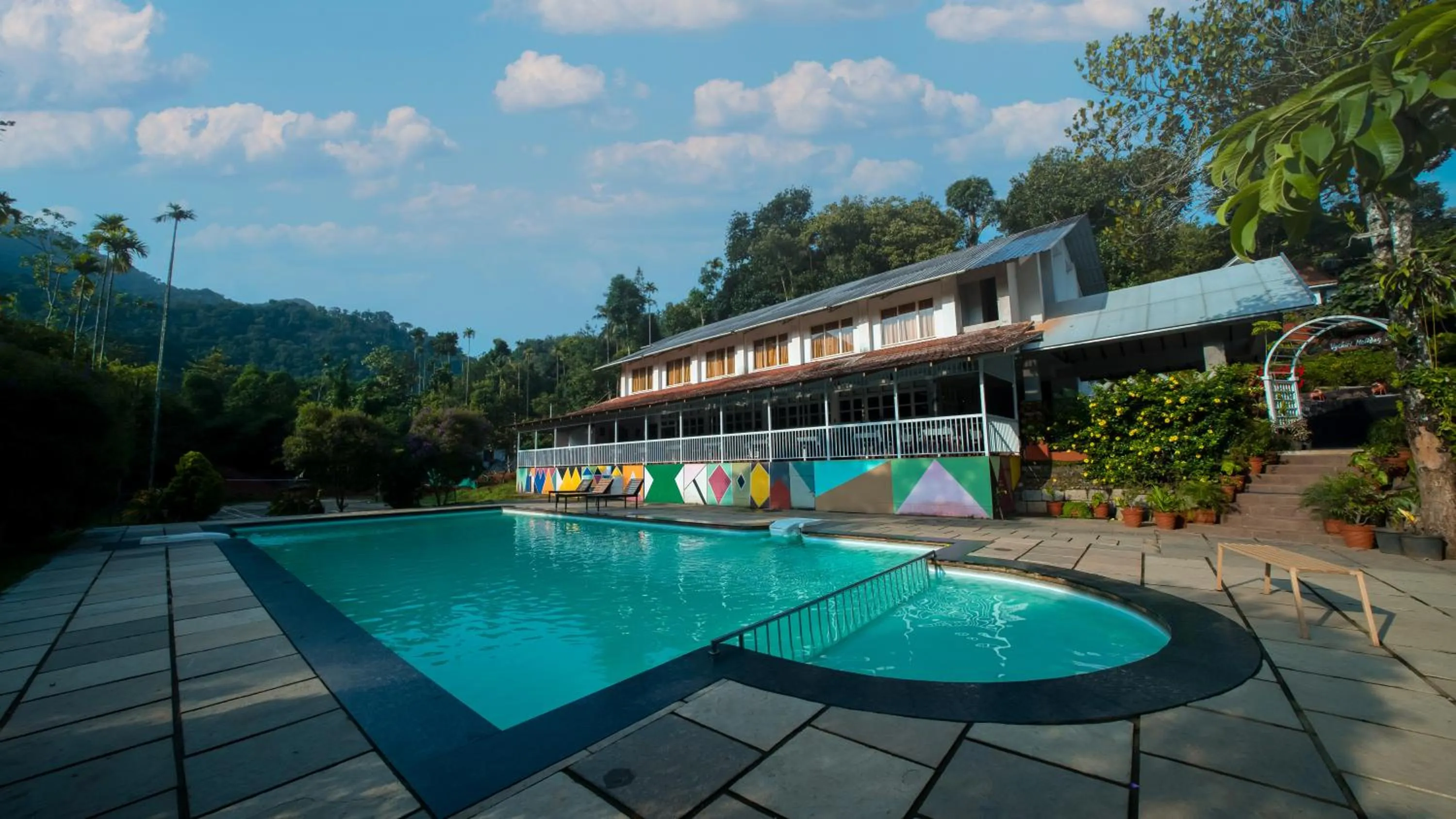 Swimming pool in Vythiri Holiday Resort, Wayanad