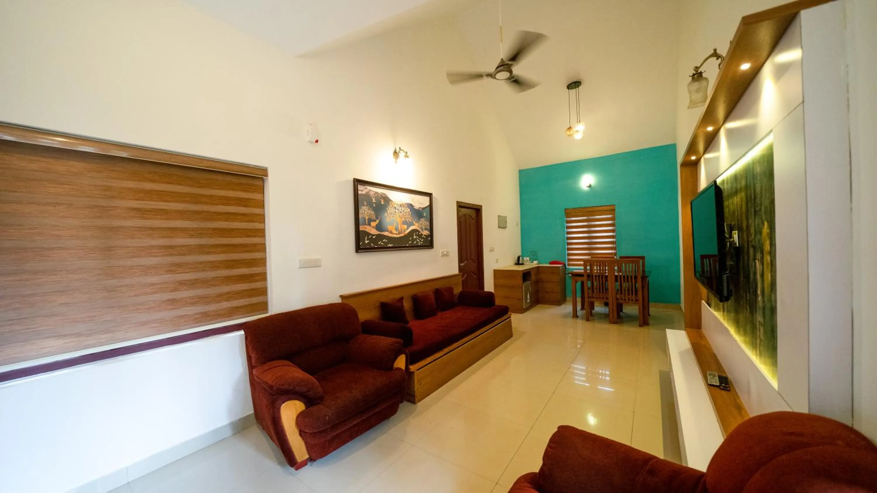 Living room in Vythiri Holiday Resort, Wayanad