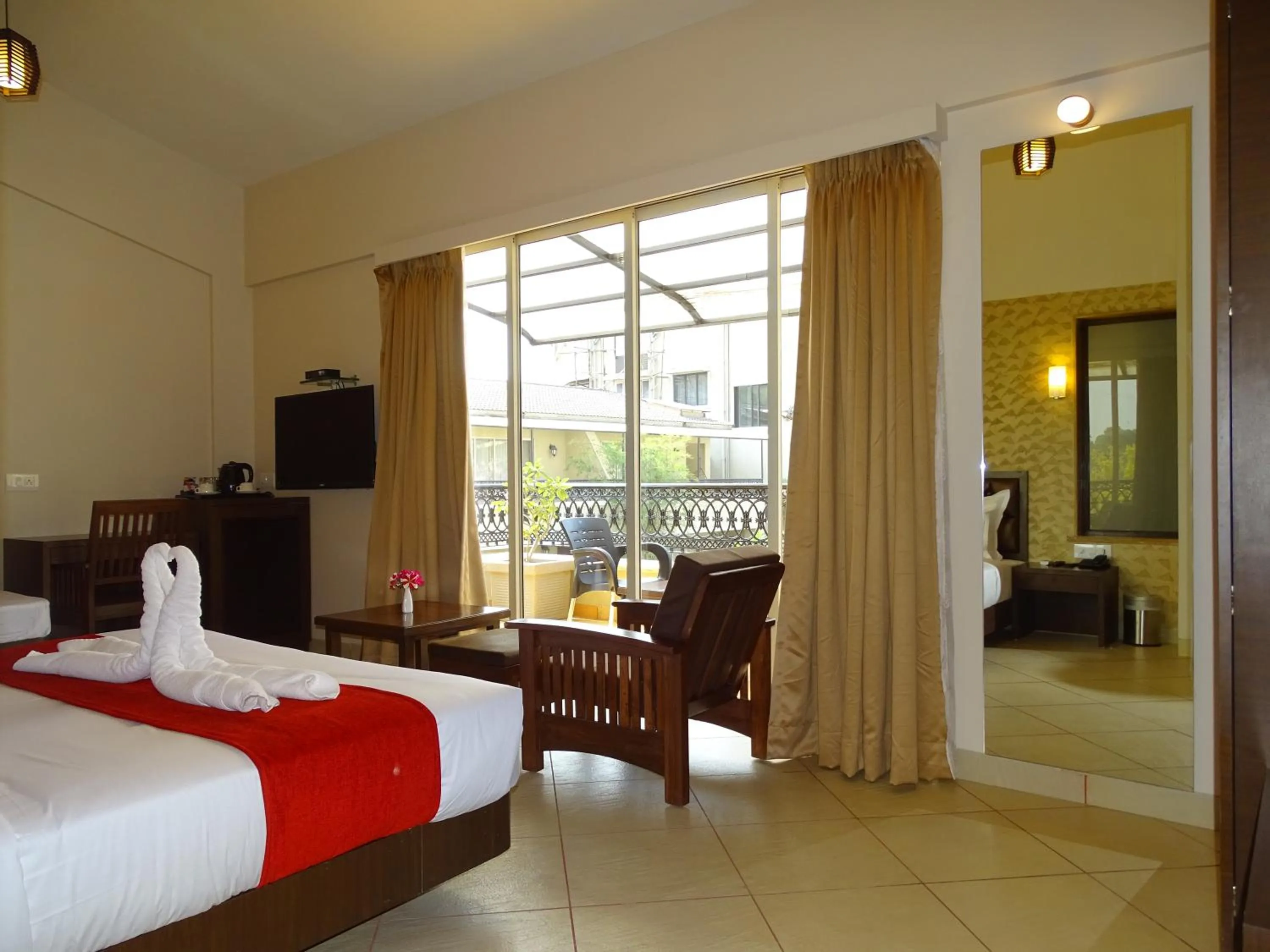 Bathroom, Bed in Misty Meadows, Lonavala