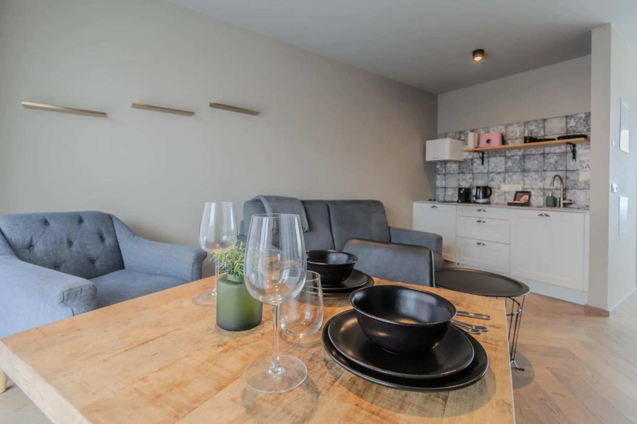 Kitchen or kitchenette in Saga Studios by Heimaleiga