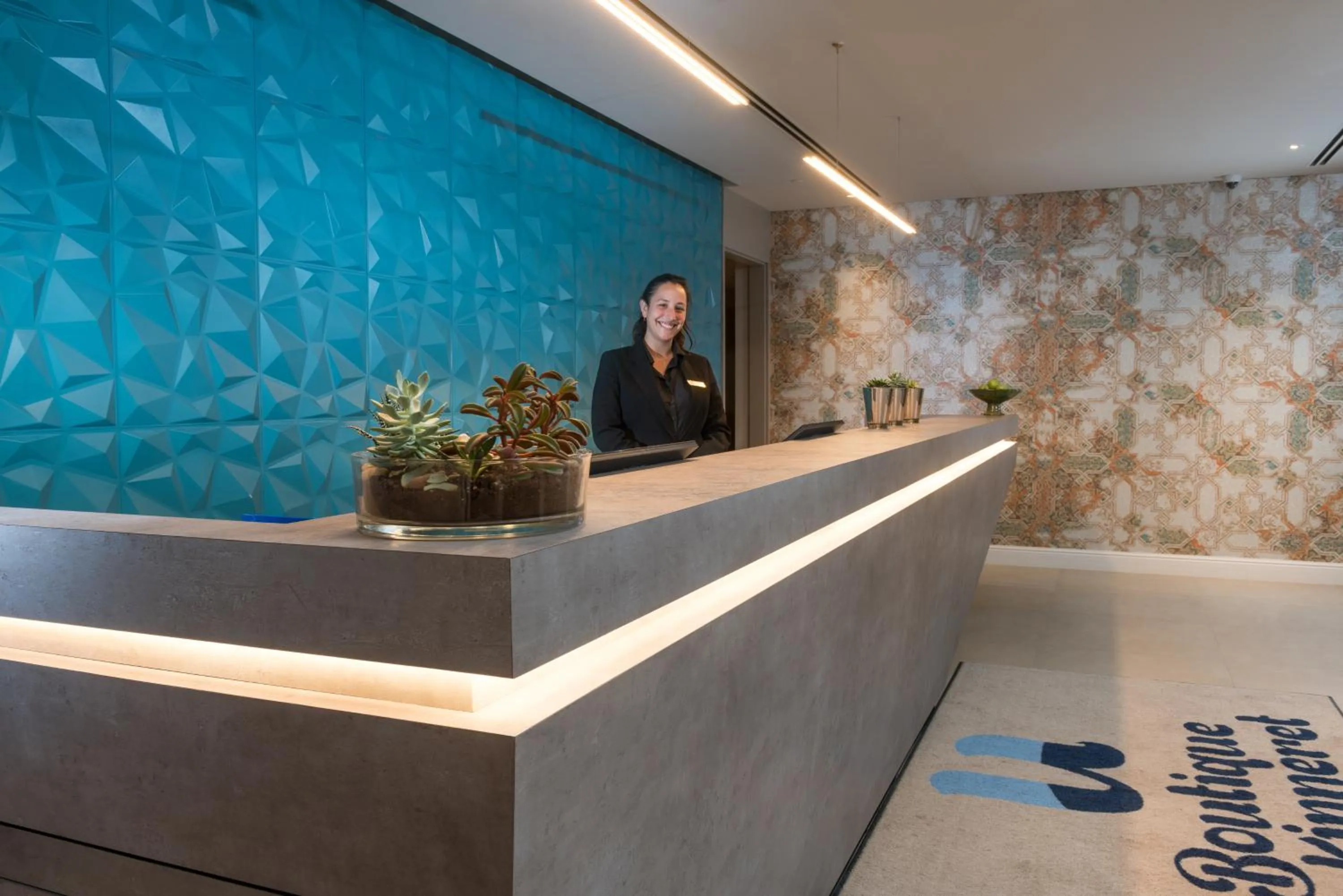 Lobby or reception in U Boutique Kinneret by the Sea of Galilee