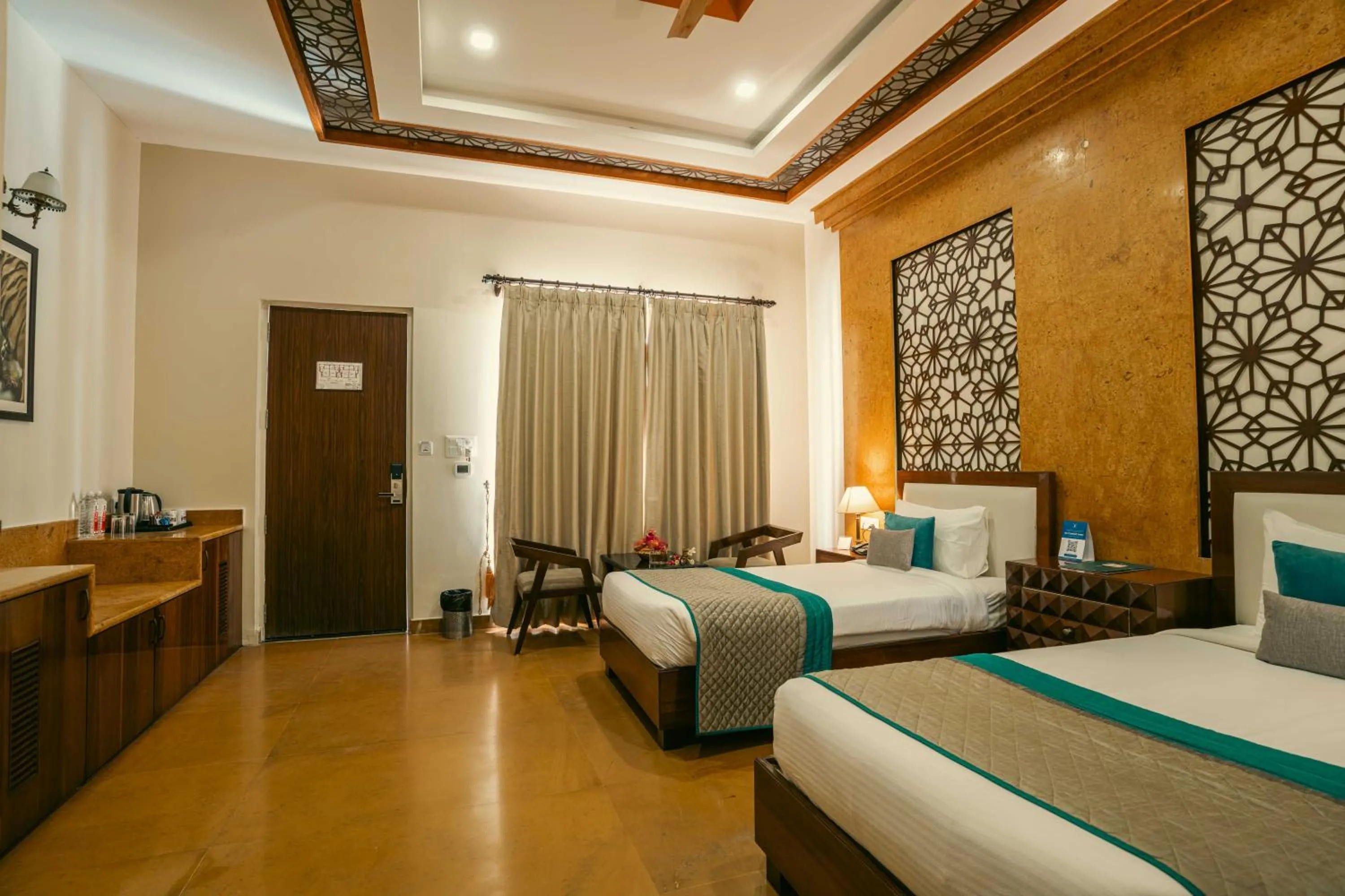 Bed in Abhyaran Resort & Spa Ranthambore