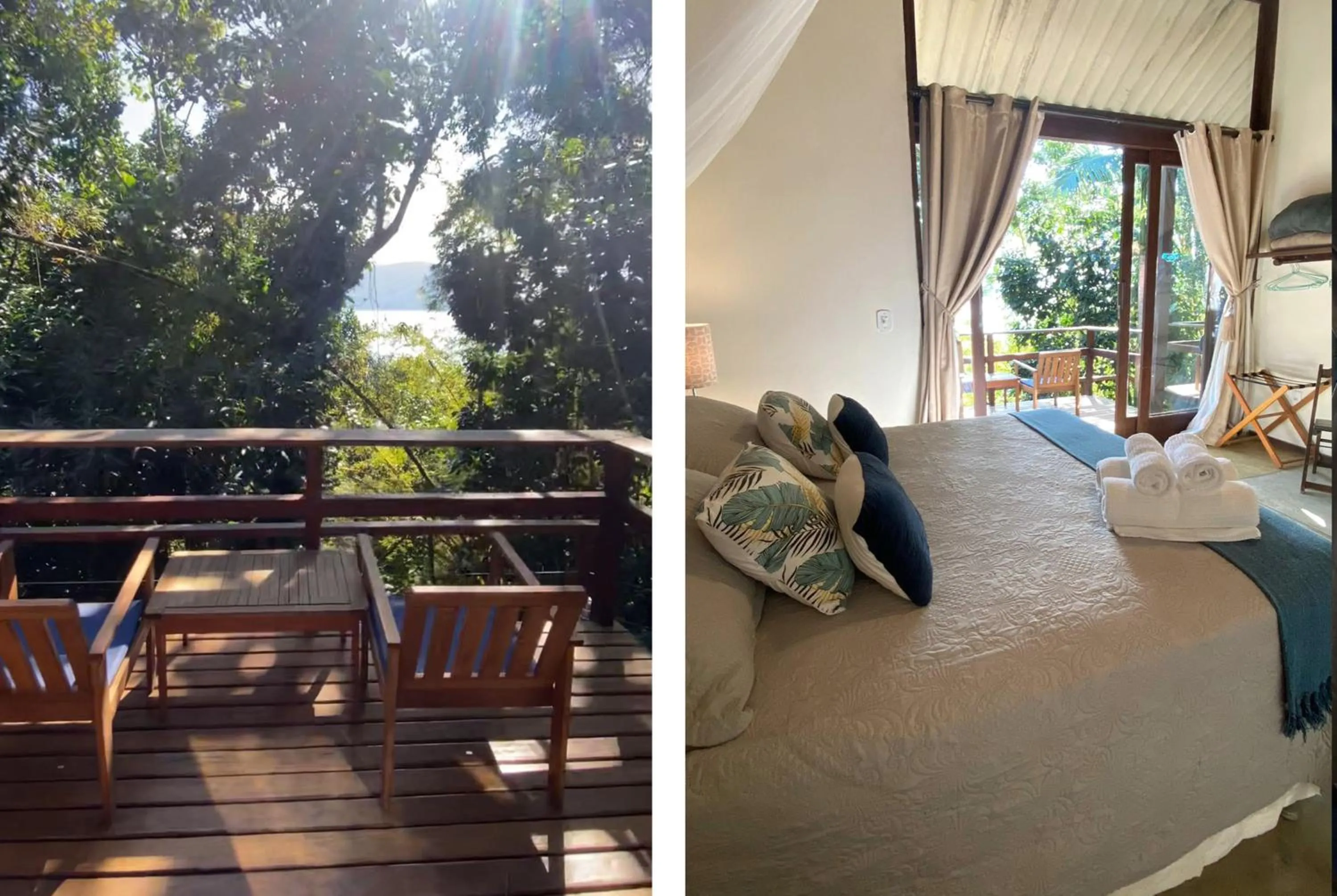 Balcony/Terrace, Bed in Bonito Paraiso Ilha Grande