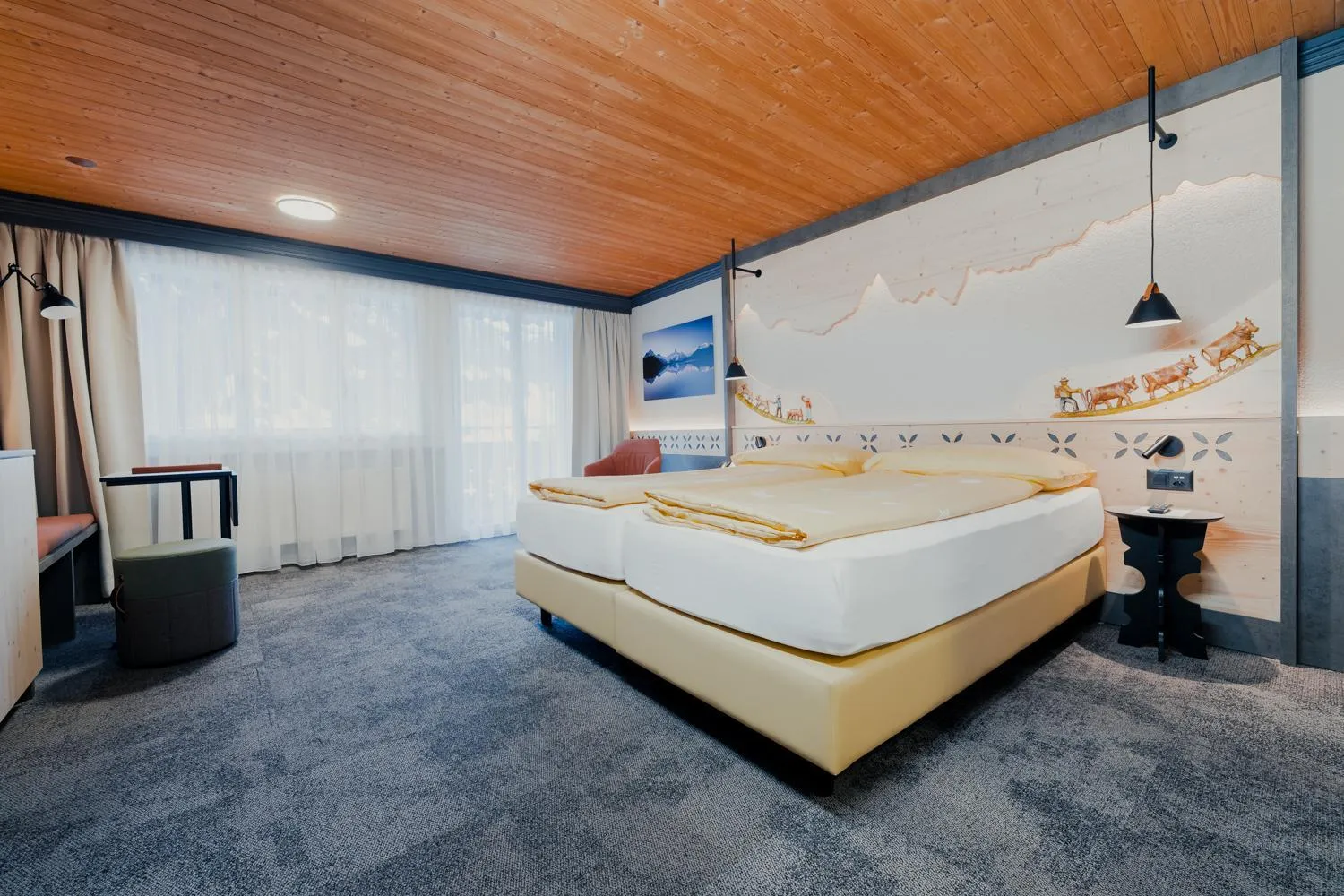 Bed in Hotel Central Wolter - Grindelwald
