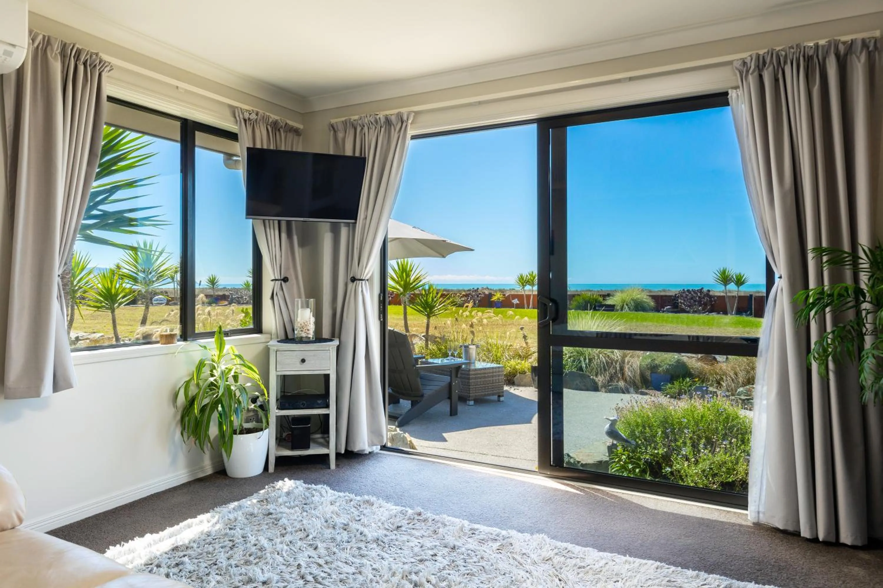 Patio in Ocean View Beachfront Apartment