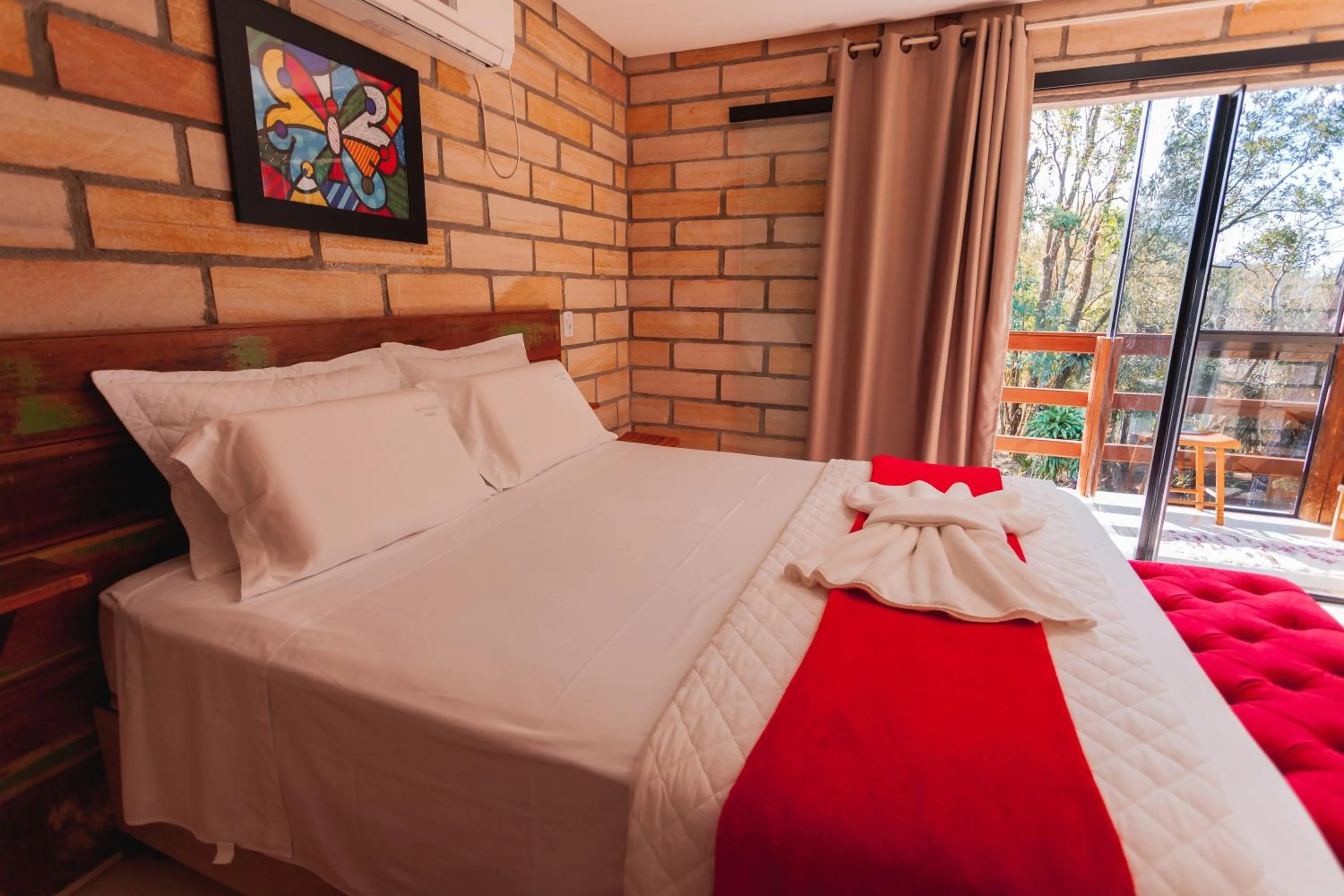 Bed in Pousada Água dos Canyons