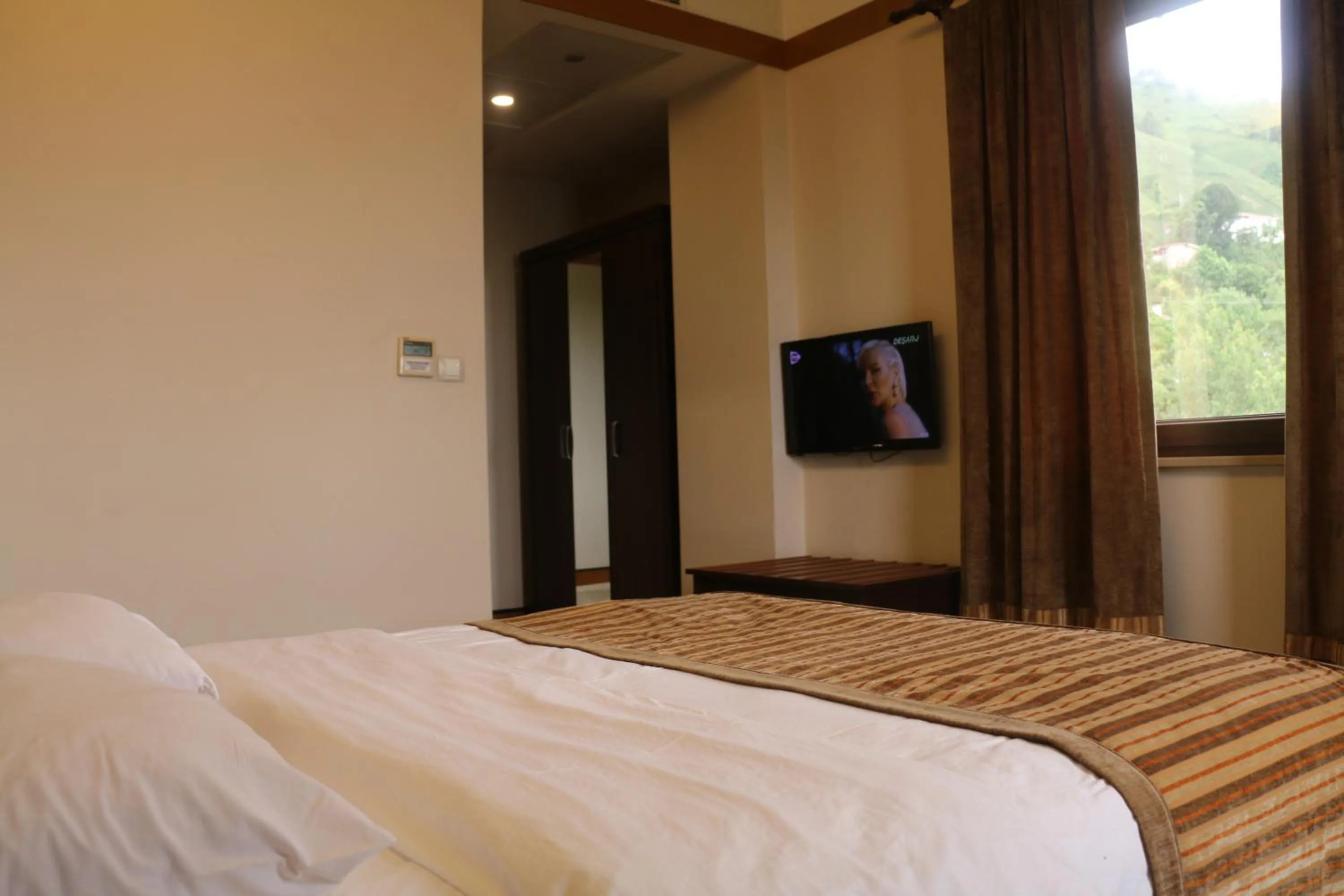 Communal lounge/ TV room, Bed in Hotel Lazlakar