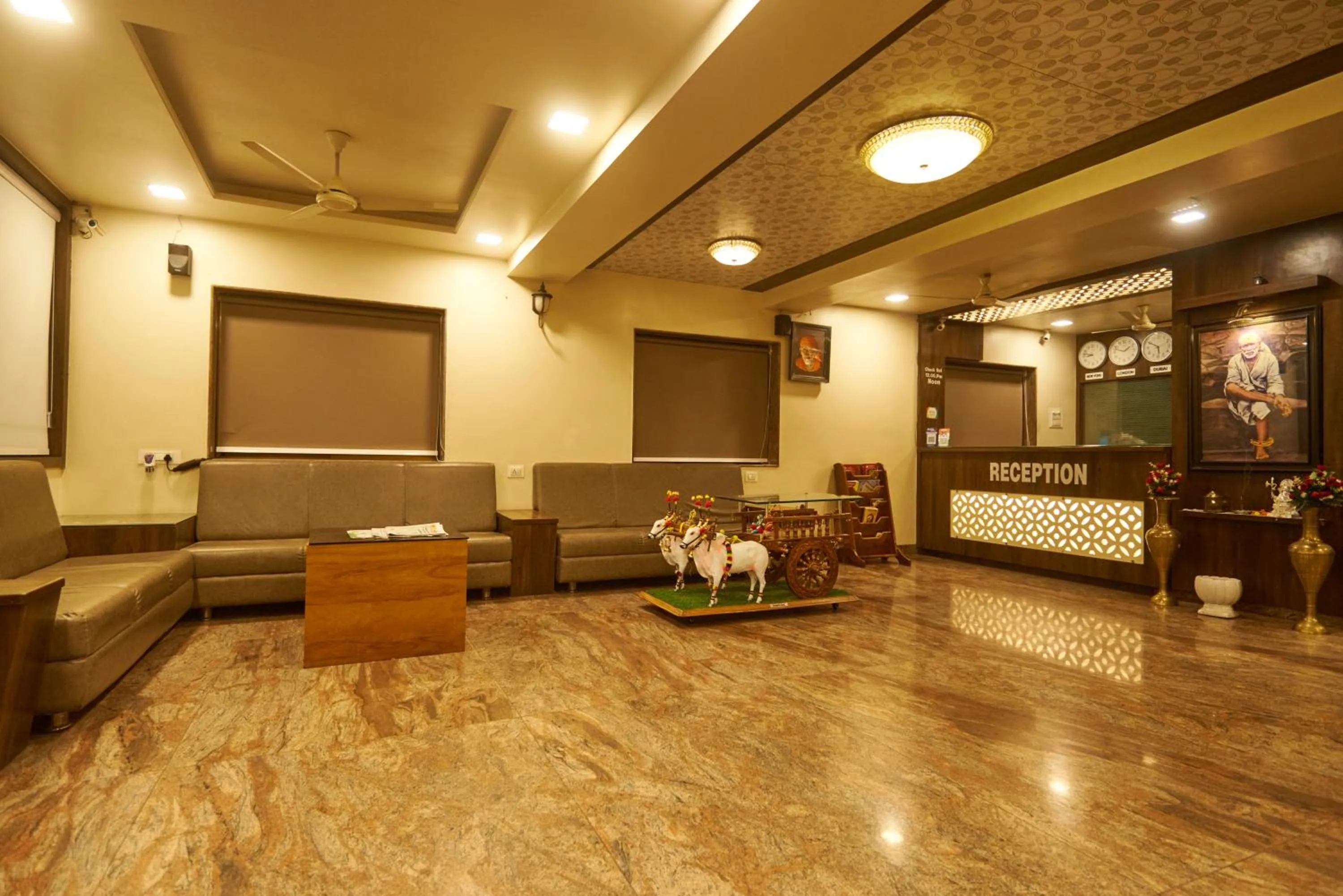 Seating area in Hotel Pride Inn Shirdi