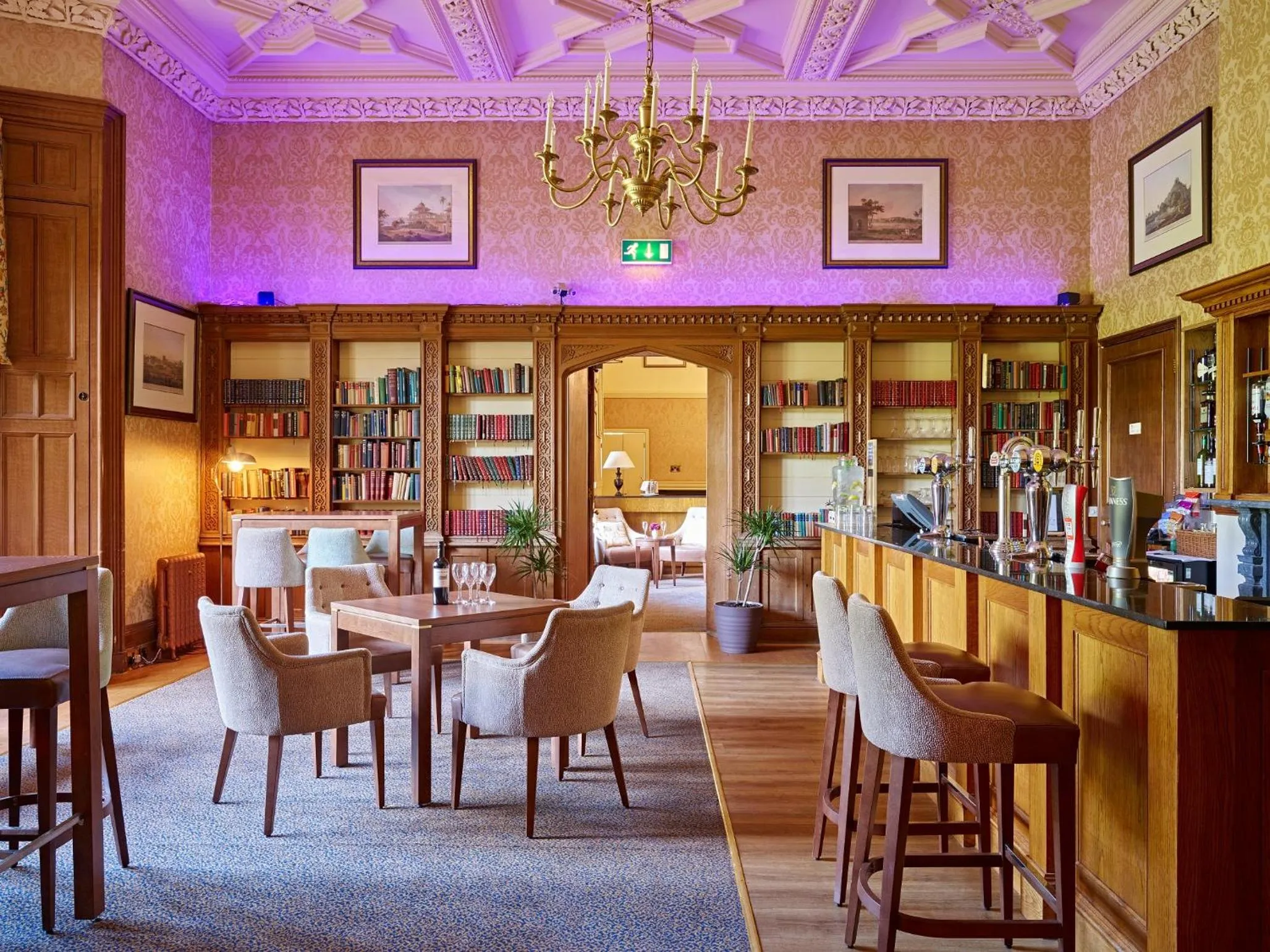 Library in Dumbleton Hall Hotel
