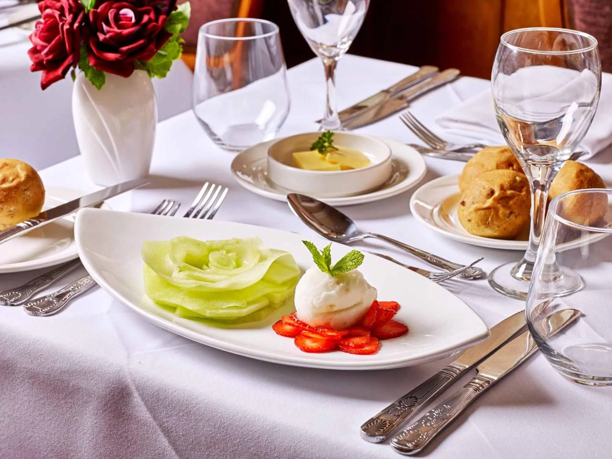 Food close-up in Dumbleton Hall Hotel