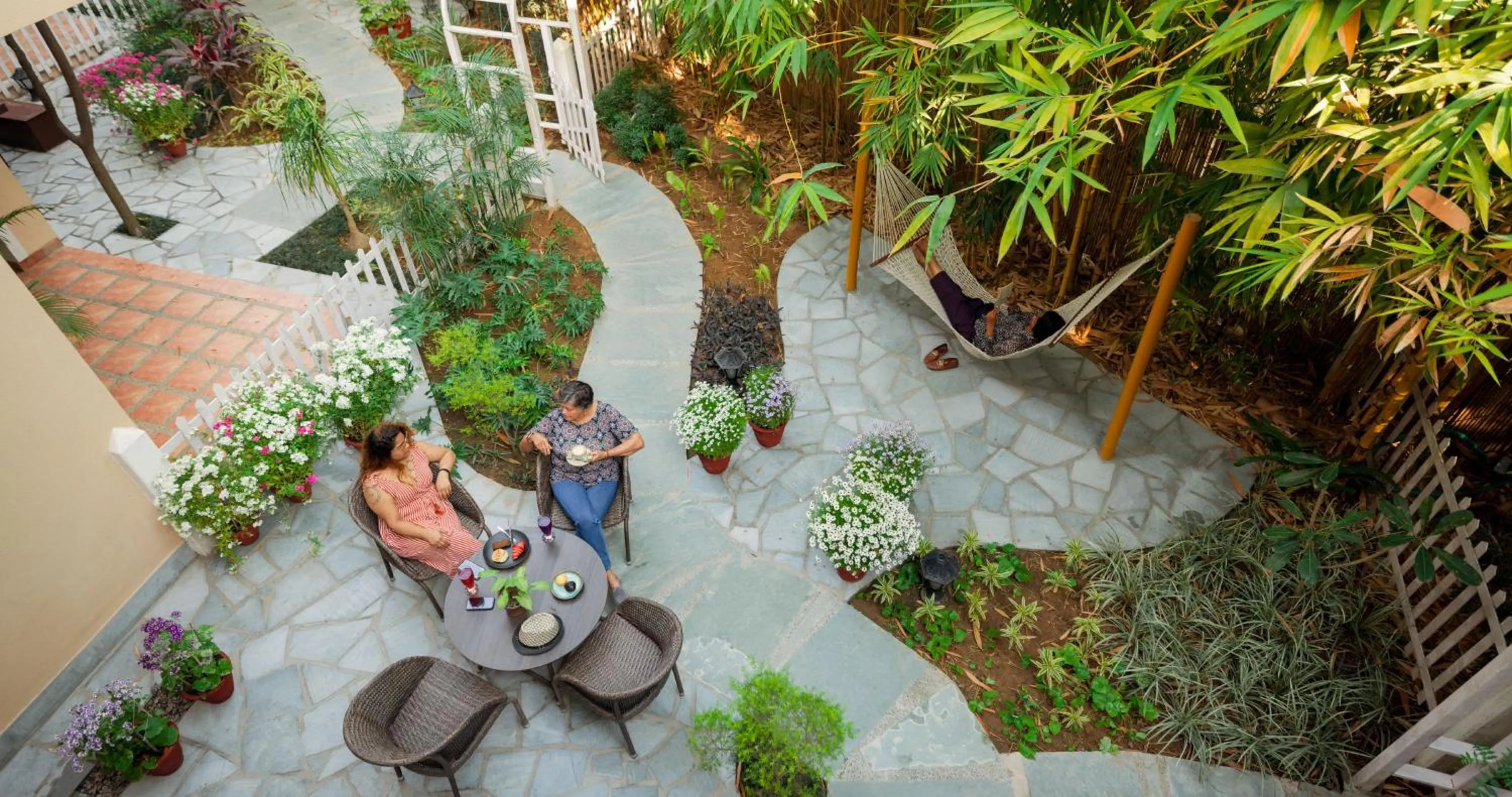 Garden view in Karma Chalets