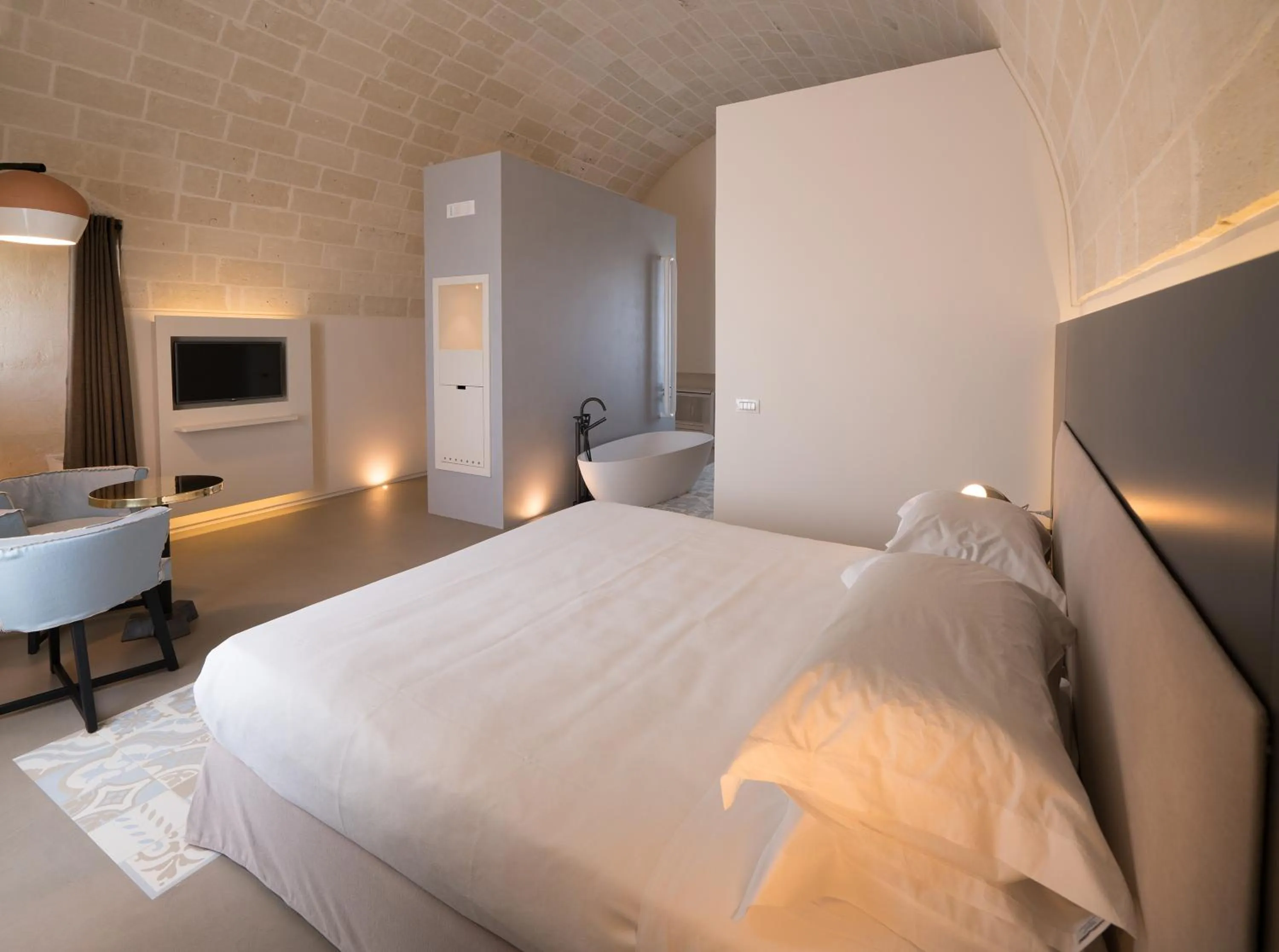 Bed in Masseria Amastuola Wine Resort