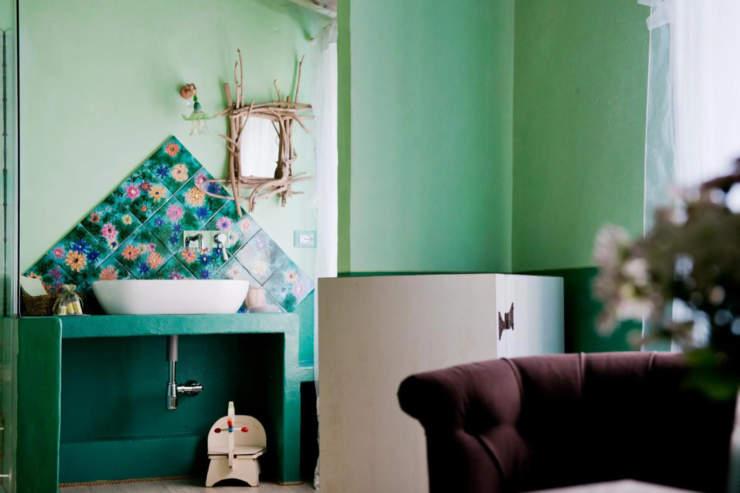 Bathroom, Bed in Tenuta Le Tre Virtù