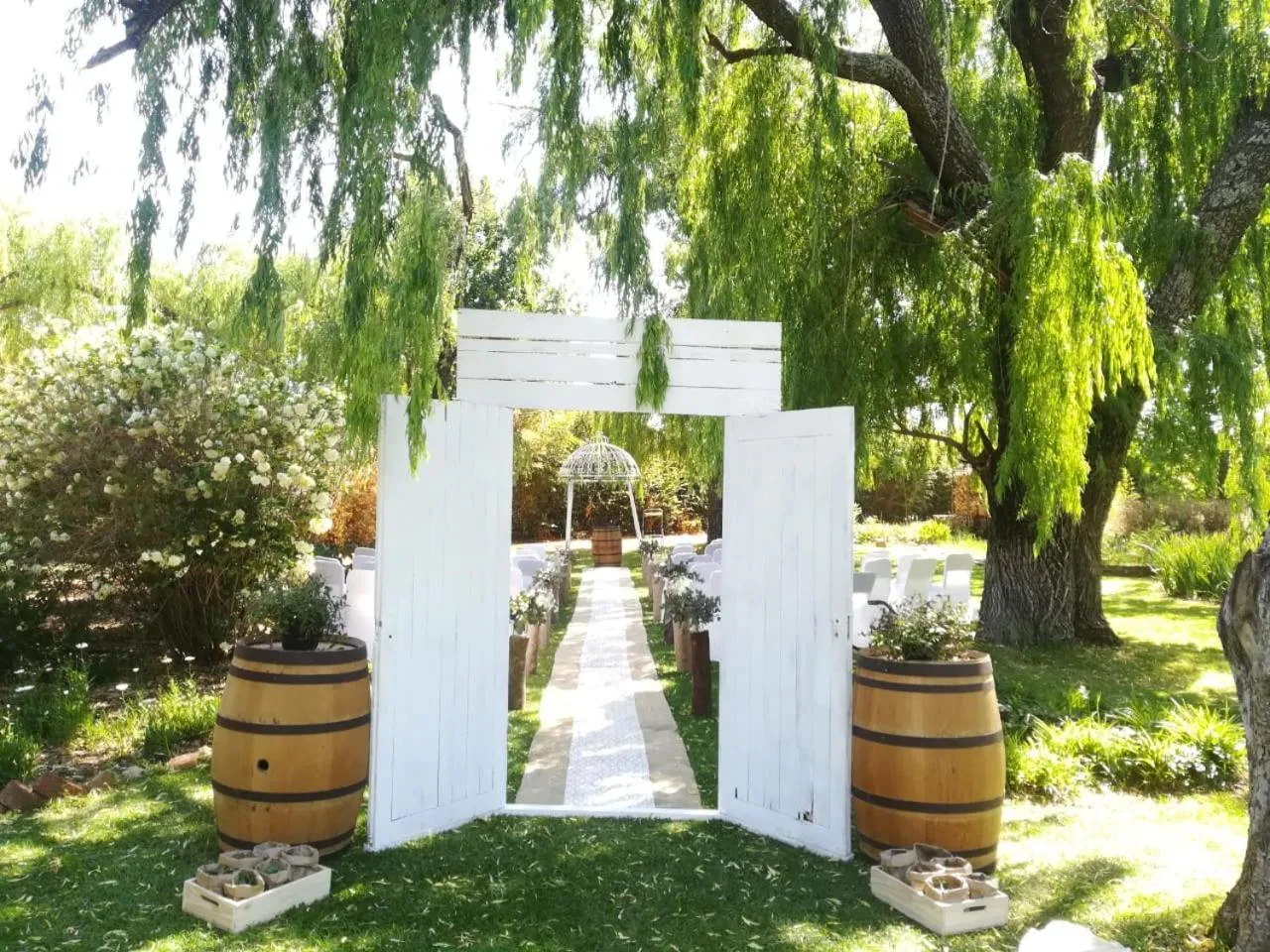 Garden view in Willow Banks Lodge