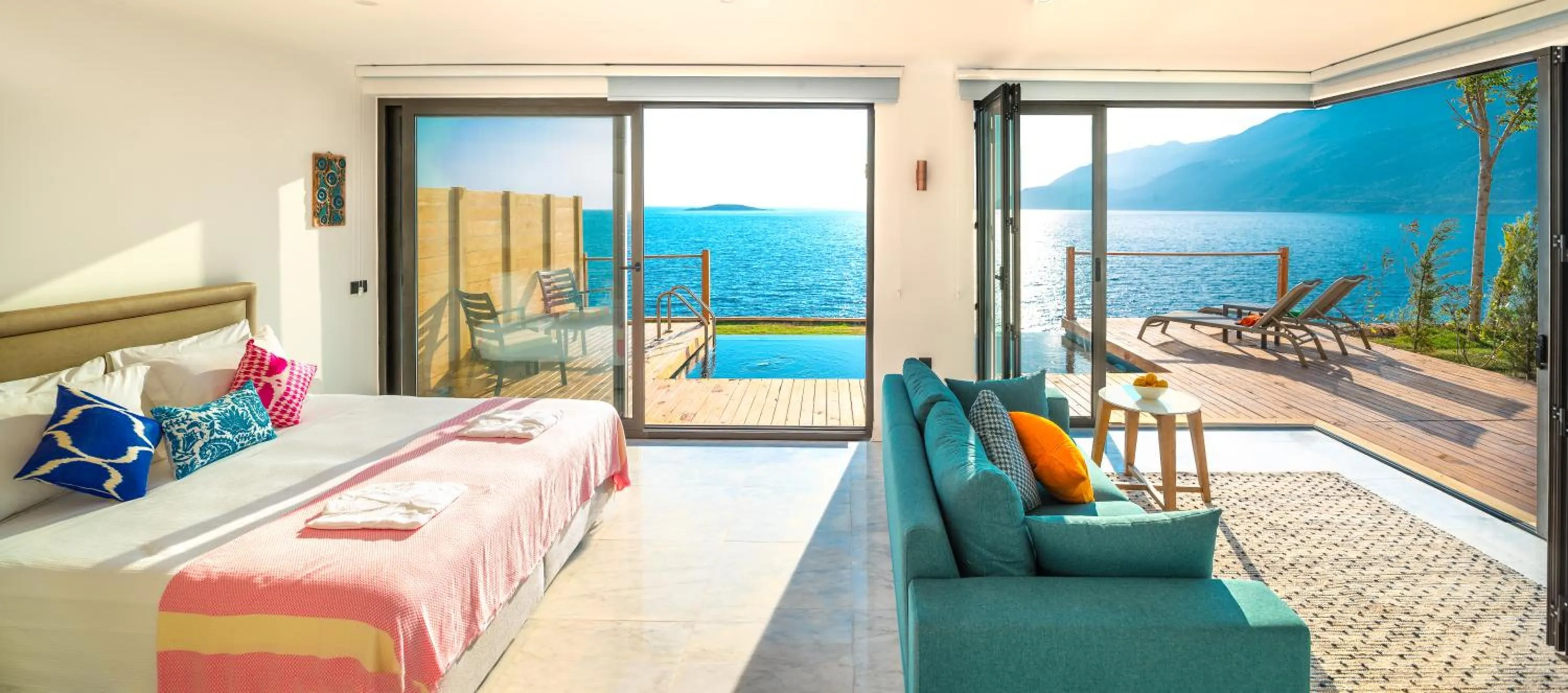Balcony/Terrace, Bed in Mandalina Suites