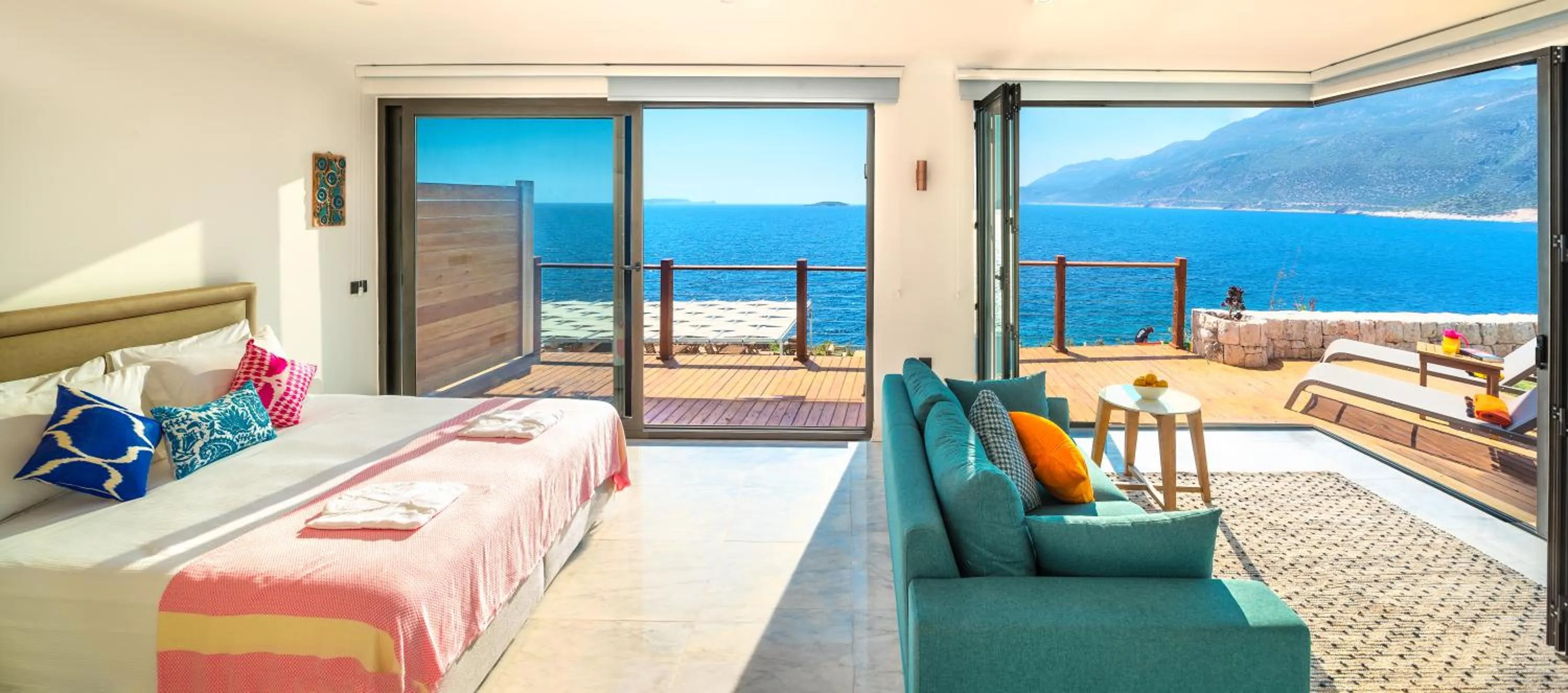 Balcony/Terrace, Bed in Mandalina Suites