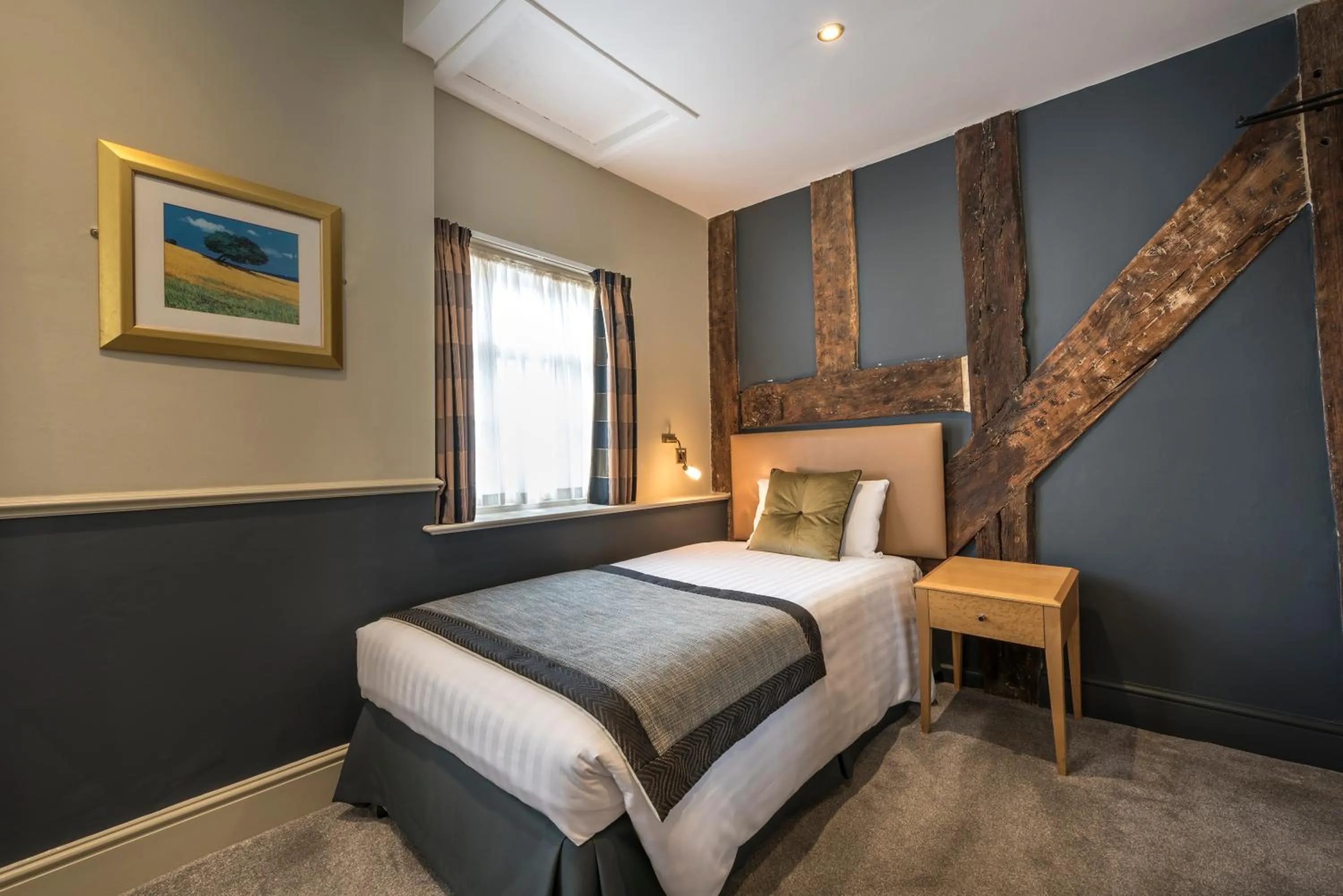 Bedroom, Bed in The Swan Hotel, Stafford, Staffordshire - The Coaching Inn Group