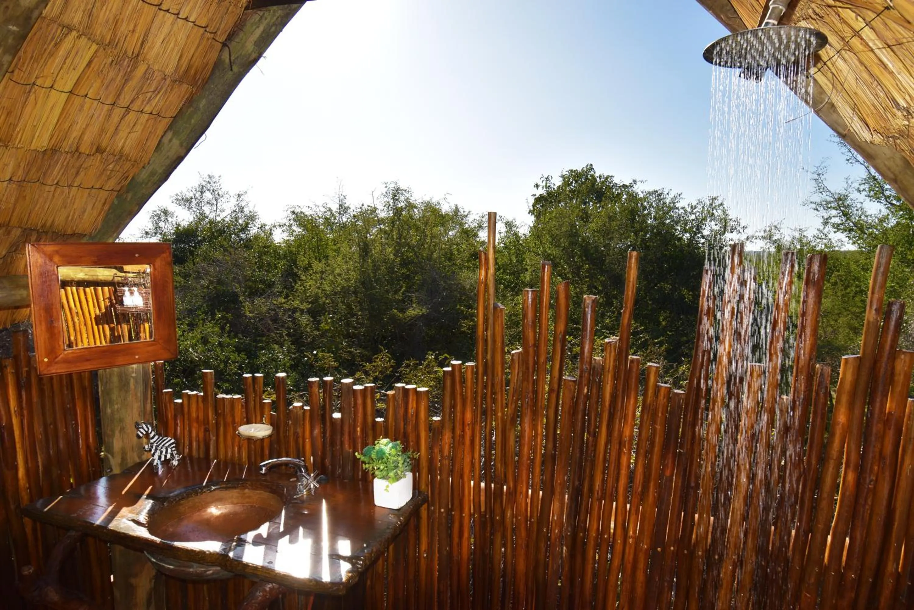 Shower in Pezulu Tree House Lodge