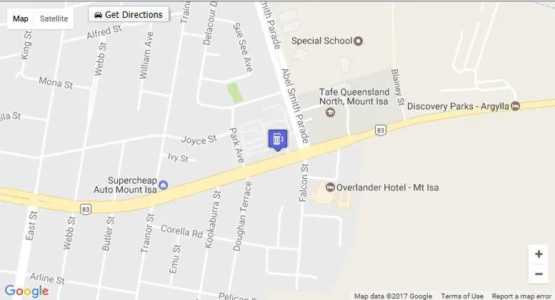 Location in Overlander Hotel