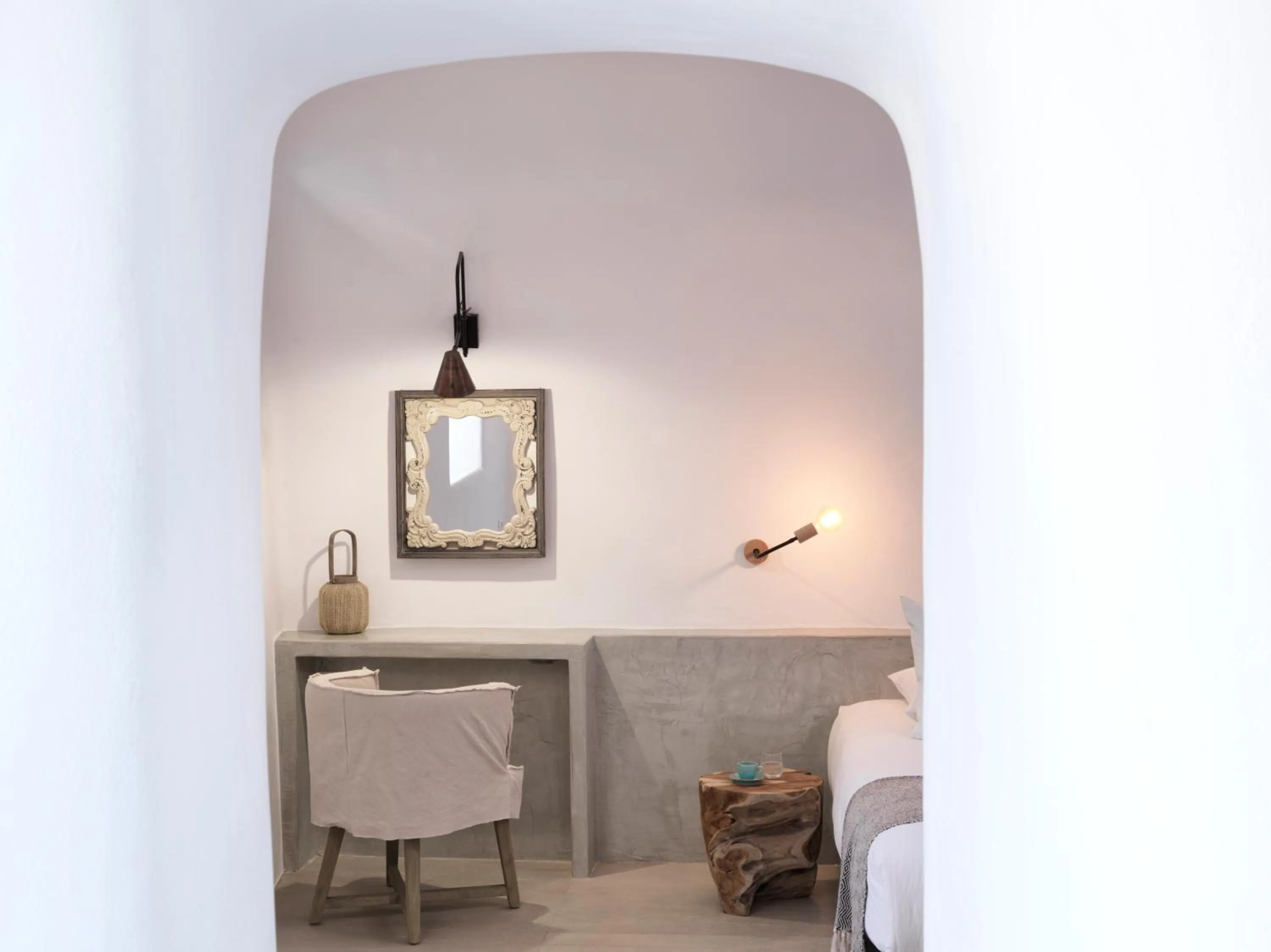 Seating area in Elysian Santorini