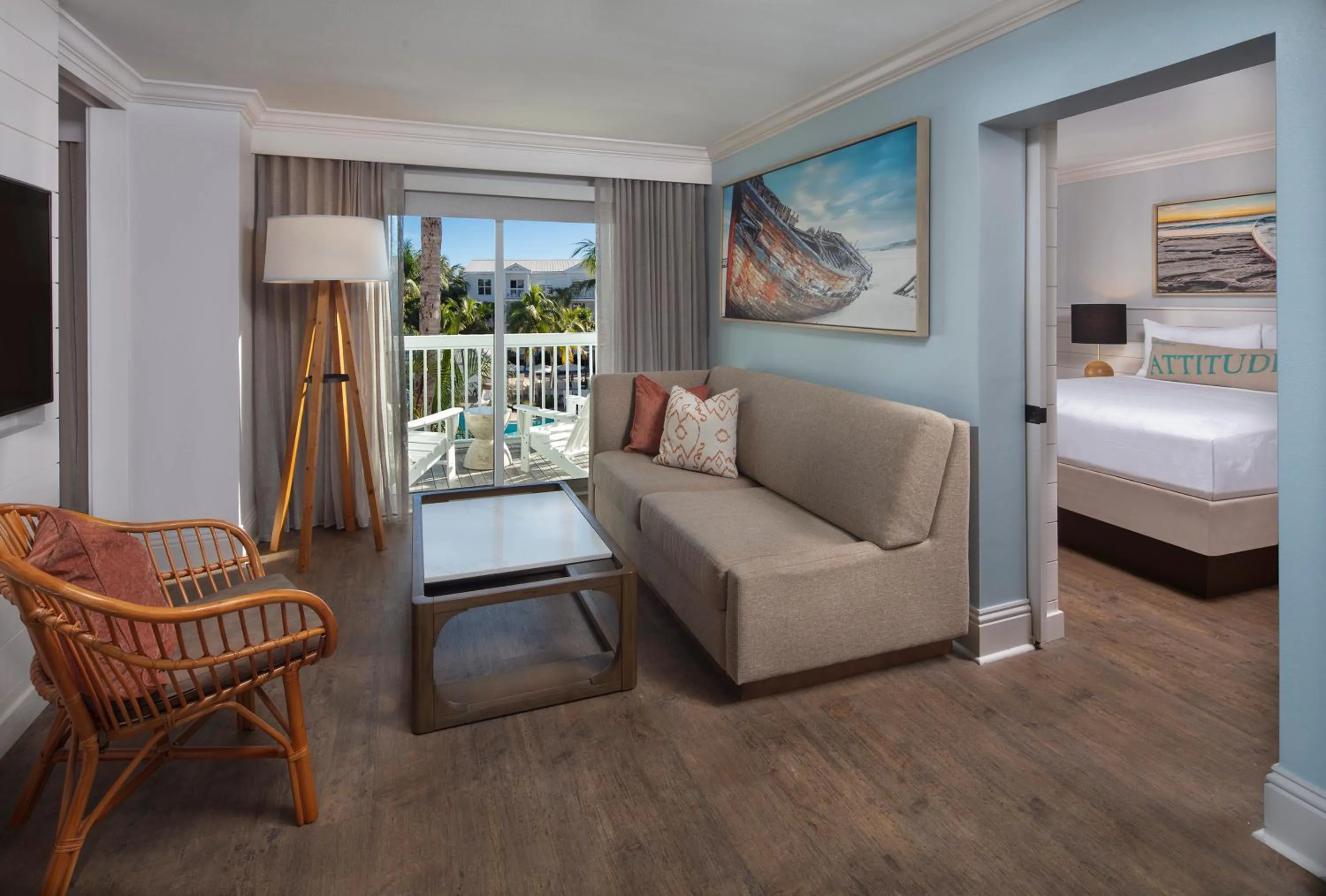 Living room, Bed in Margaritaville Beach House Key West