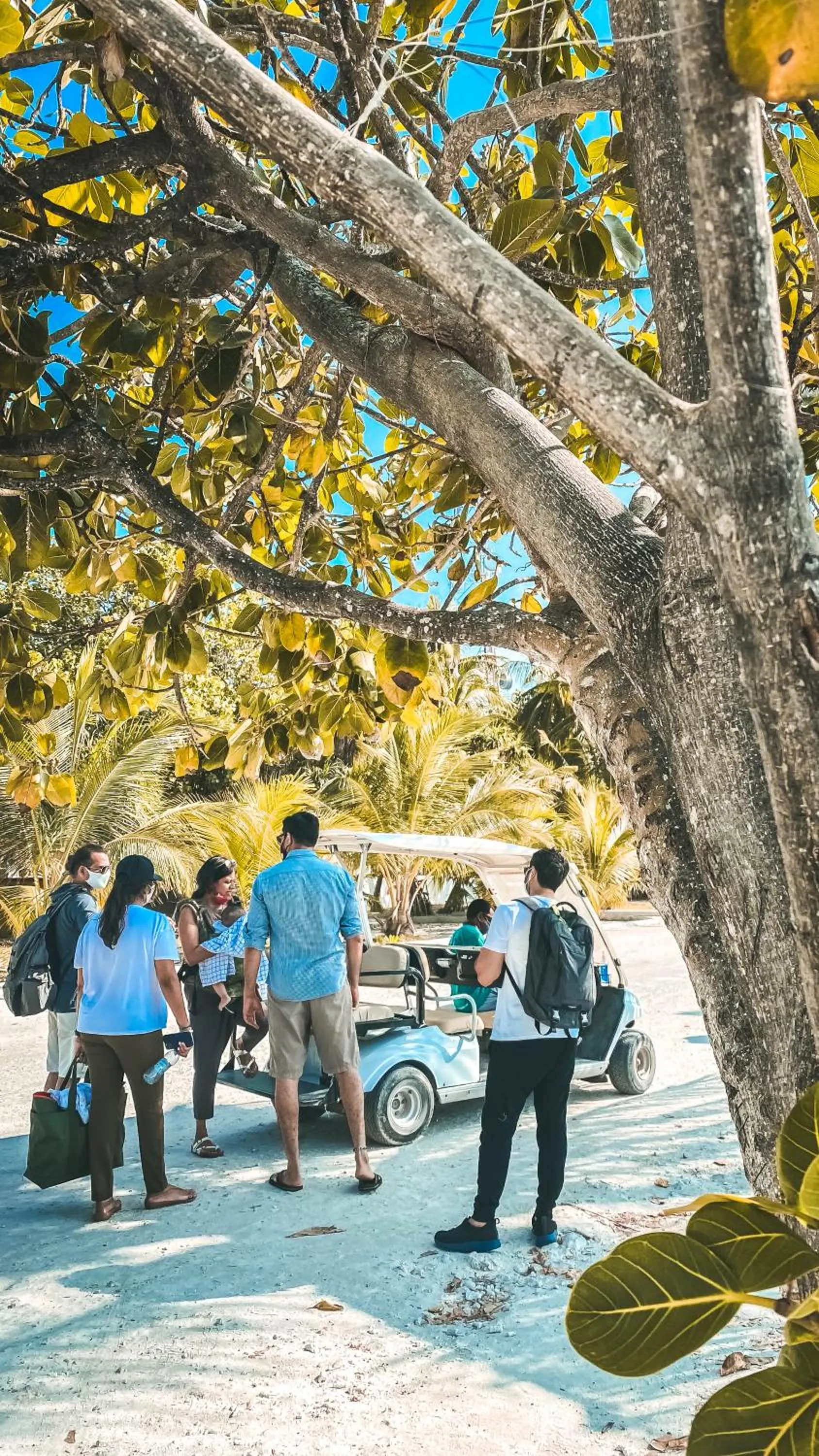 People in Shallow Lagoon Rasdhoo