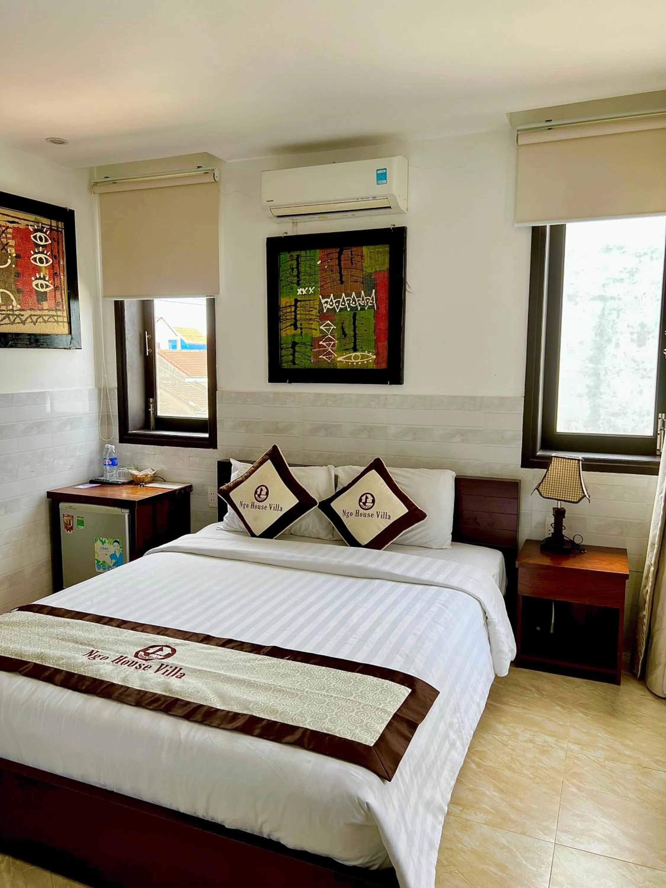 Bed in Ngo House Villa