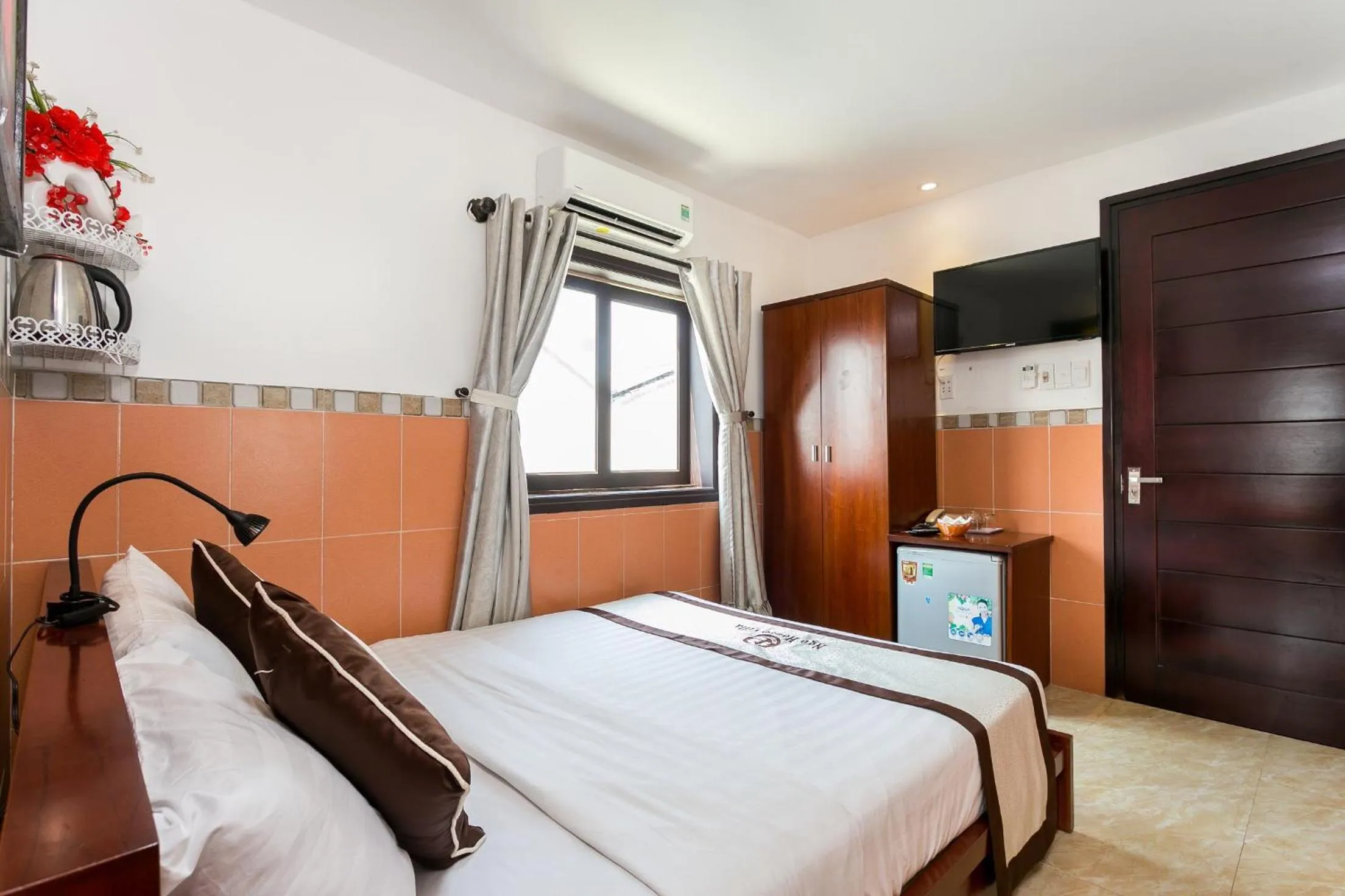 Bed in Ngo House Villa