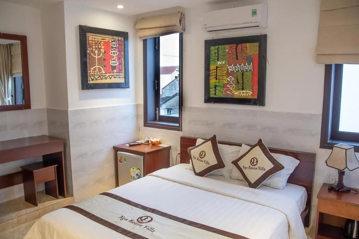 Bed in Ngo House Villa