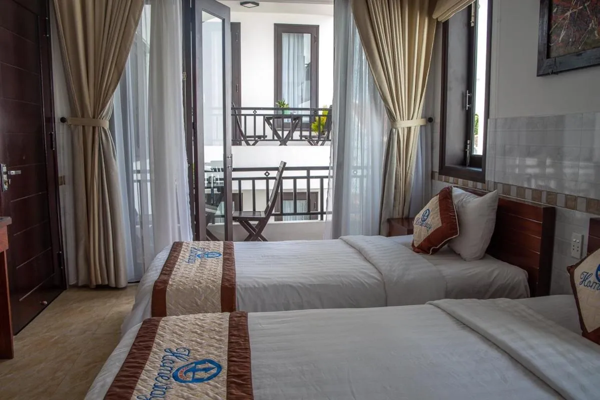 Bed in Ngo House Villa