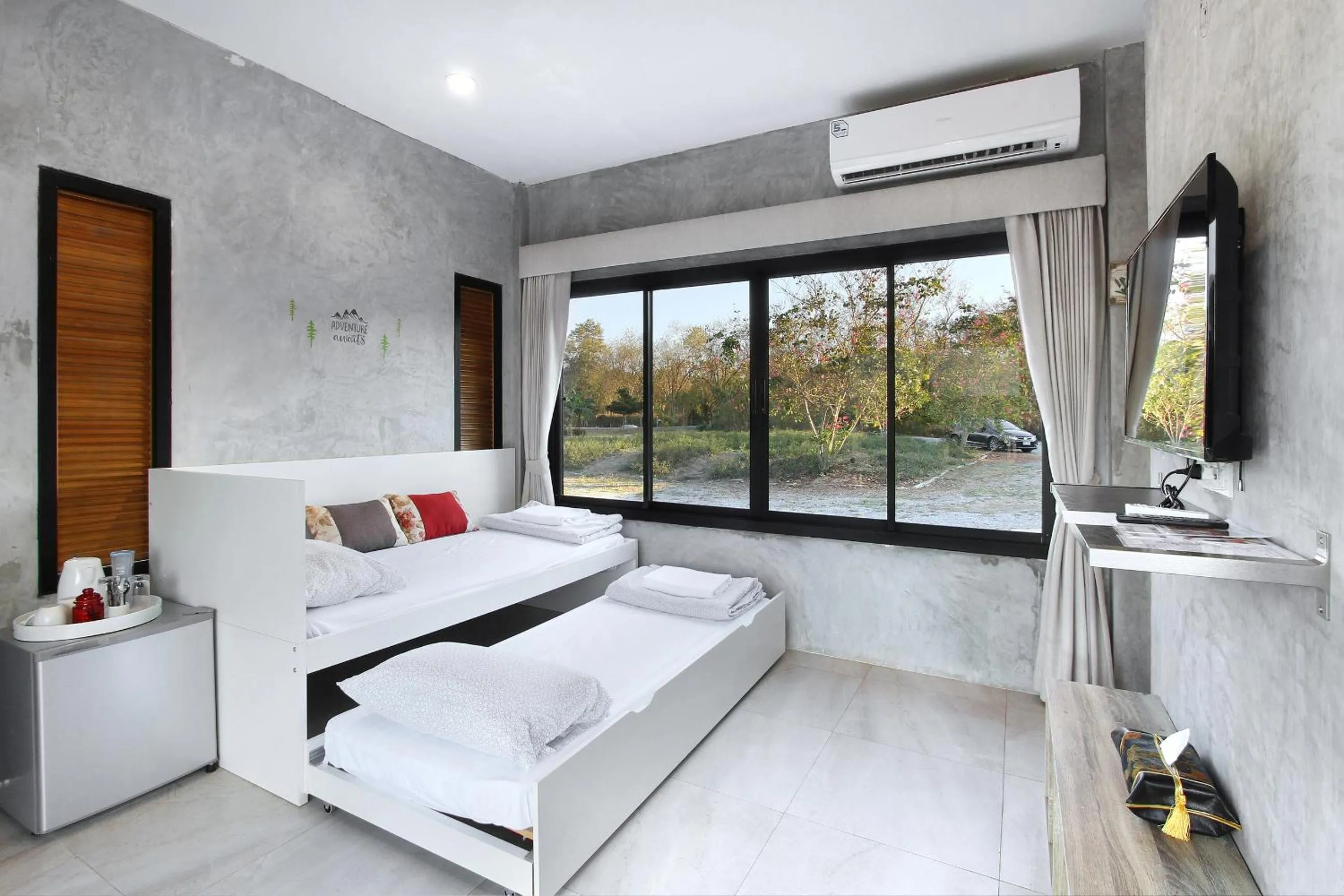 Living room, Bed in White Knot Khao Yai