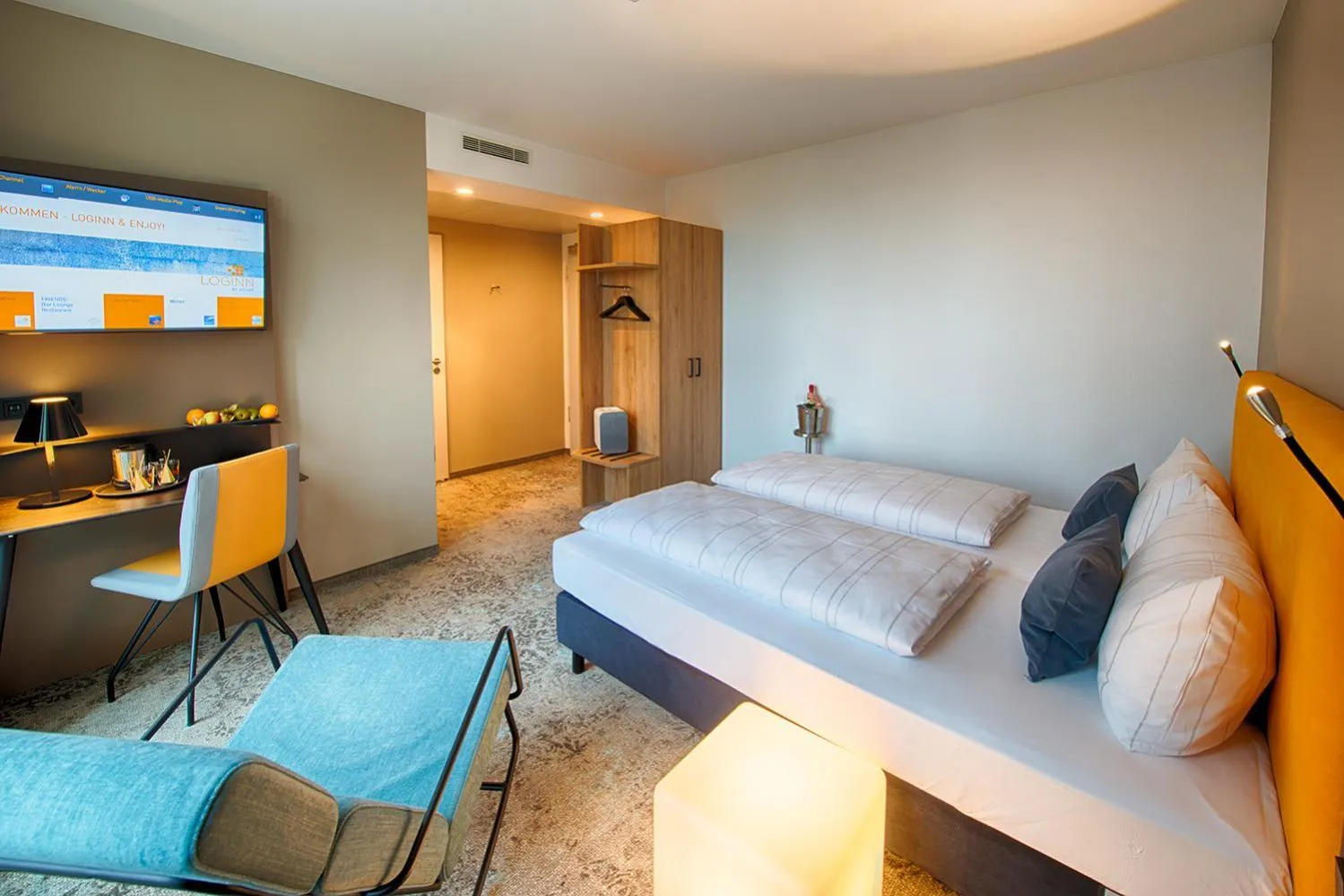 Photo of the whole room, Bed in LOGINN Hotel Leipzig