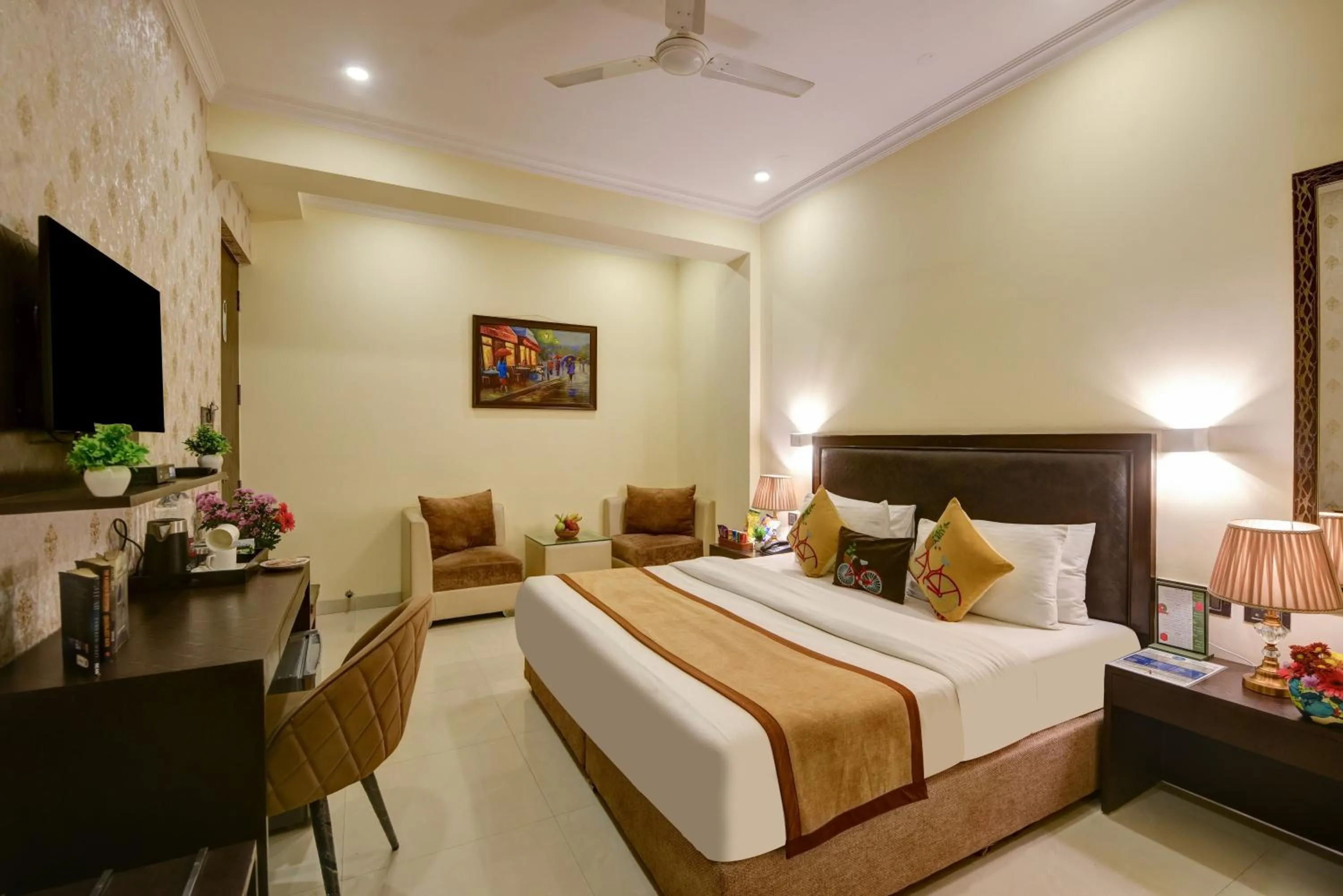 Photo of the whole room, Bed in Anand Bhawan