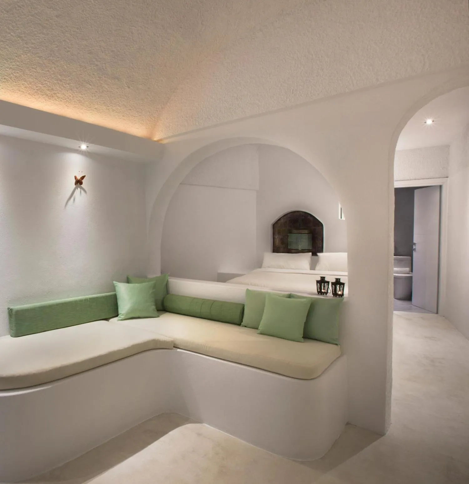 Living room, Bed in Abyssanto Suites and Spa