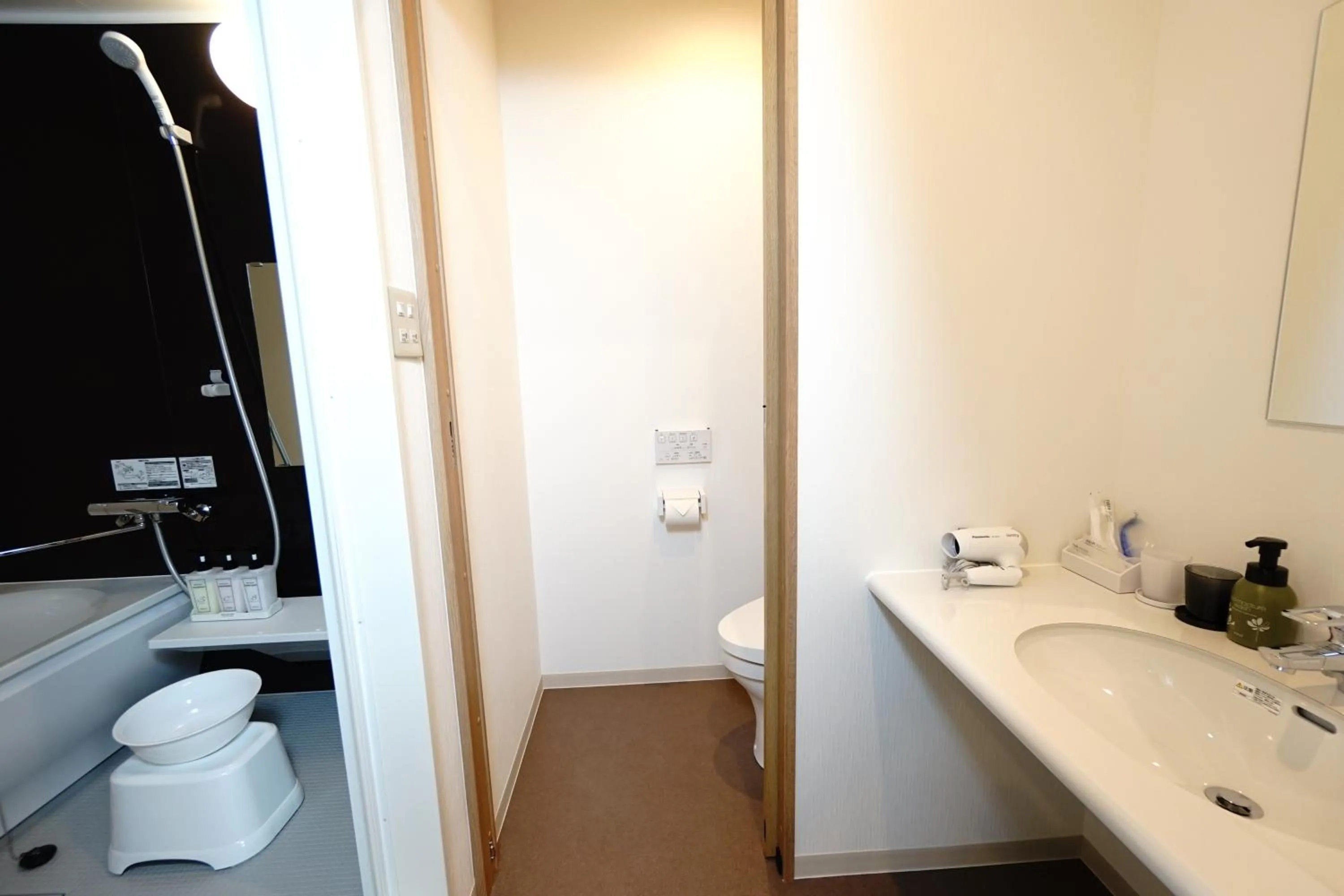 Bathroom in Mikasa Tennen Onsen Taikonoyu Sparesort Hotel Taiko Bettei Hatago