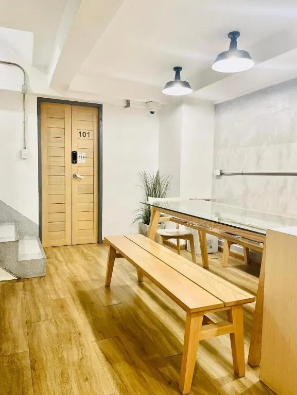 Seating area in ORA Hostel Bangkok