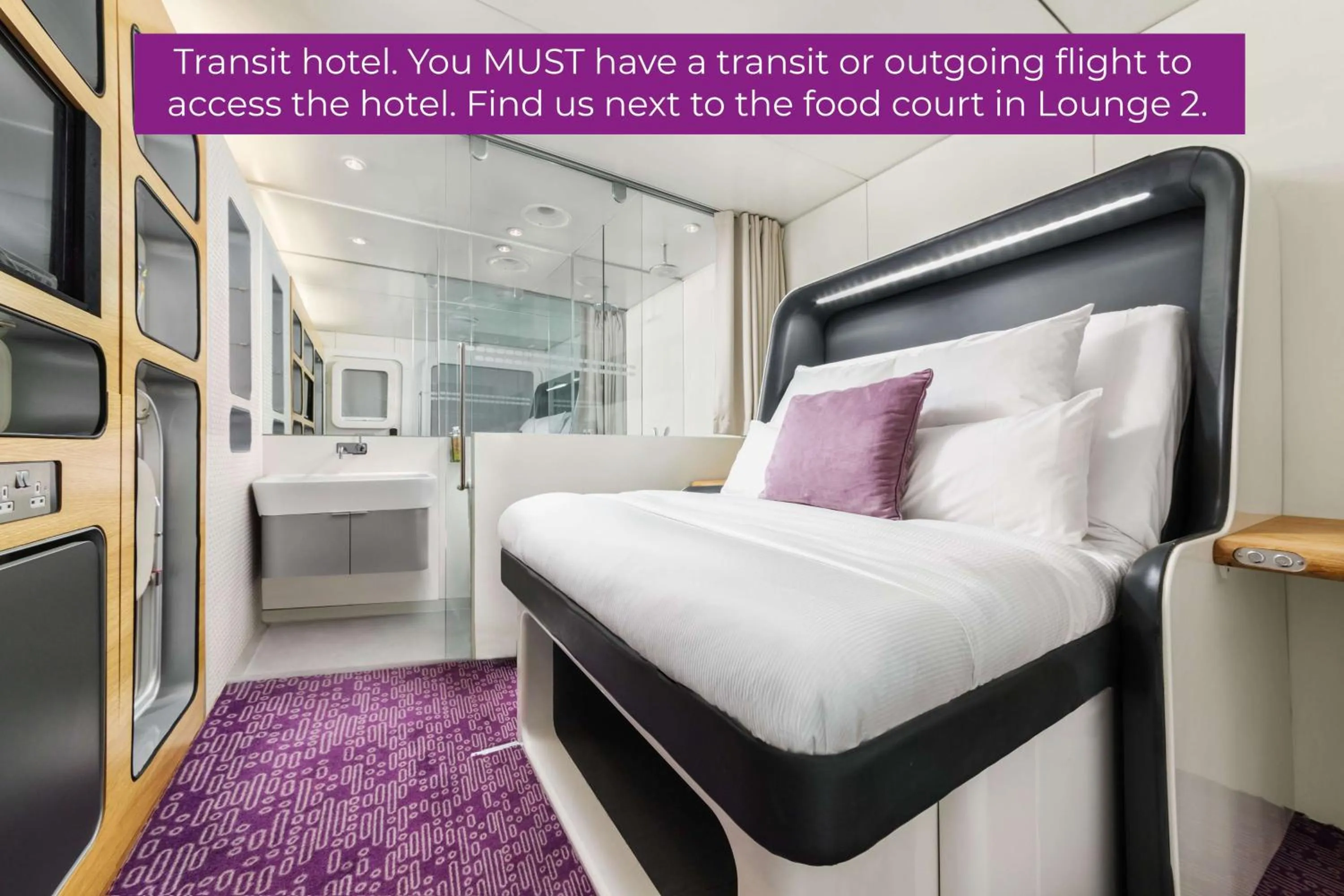 Photo of the whole room, Bed in YOTELAIR Amsterdam Schiphol Transit Hotel