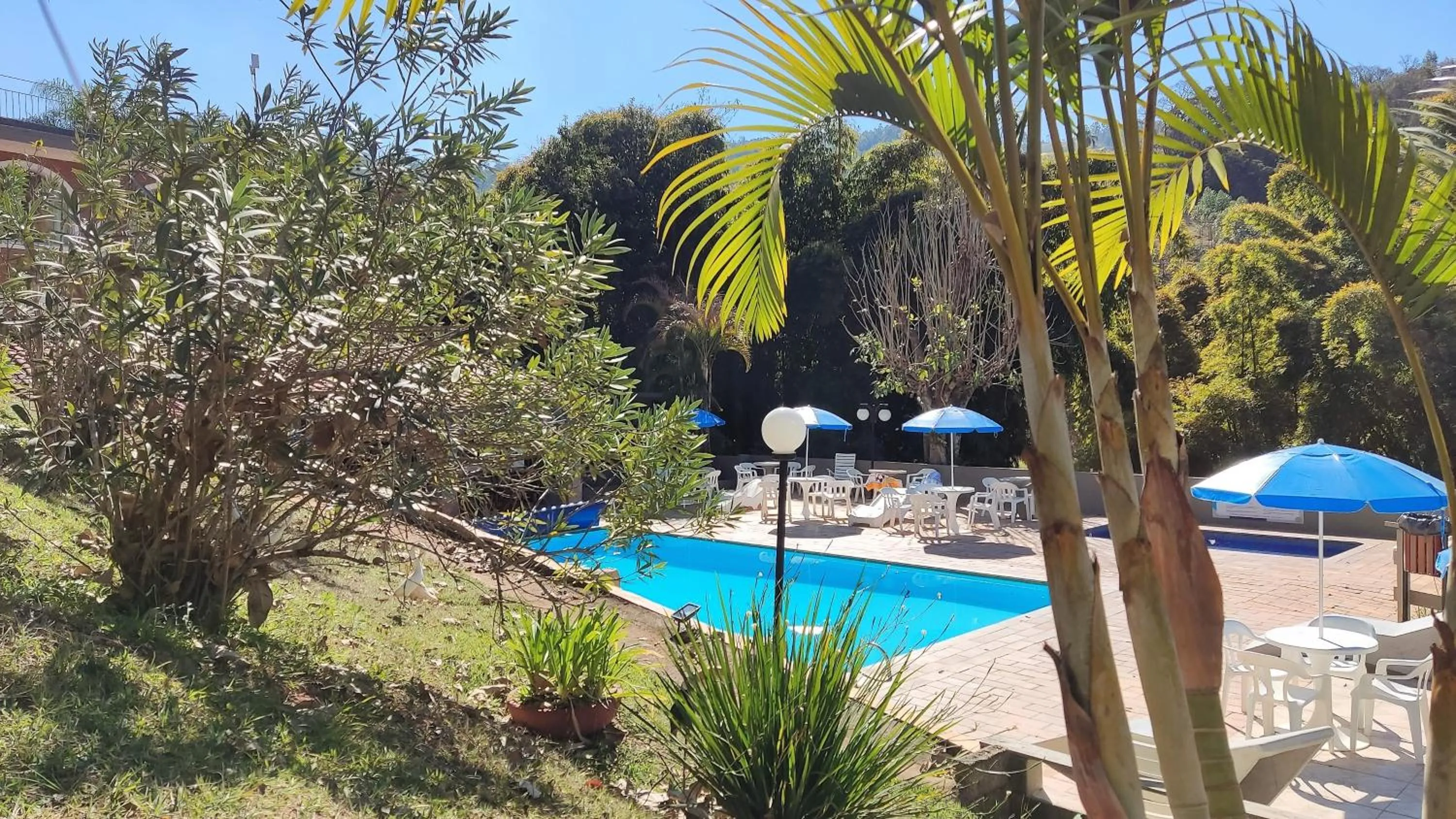 Pool view in Chalés Vila da Serra