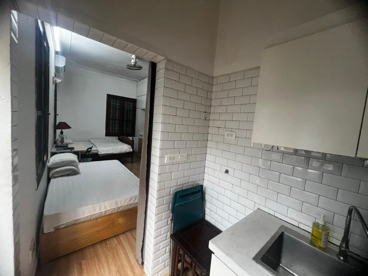 Bed in French-styled house