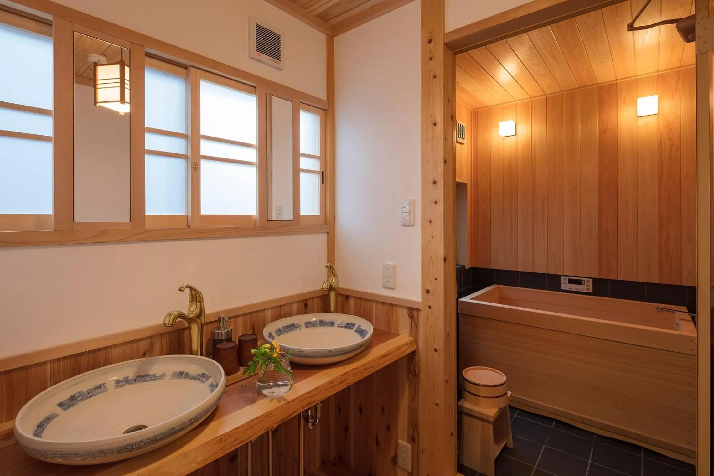 Bathroom in Garaku an Machiya House