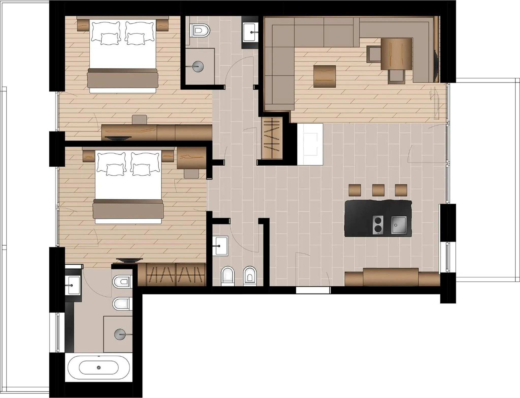 Photo of the whole room in Lüch de Costa