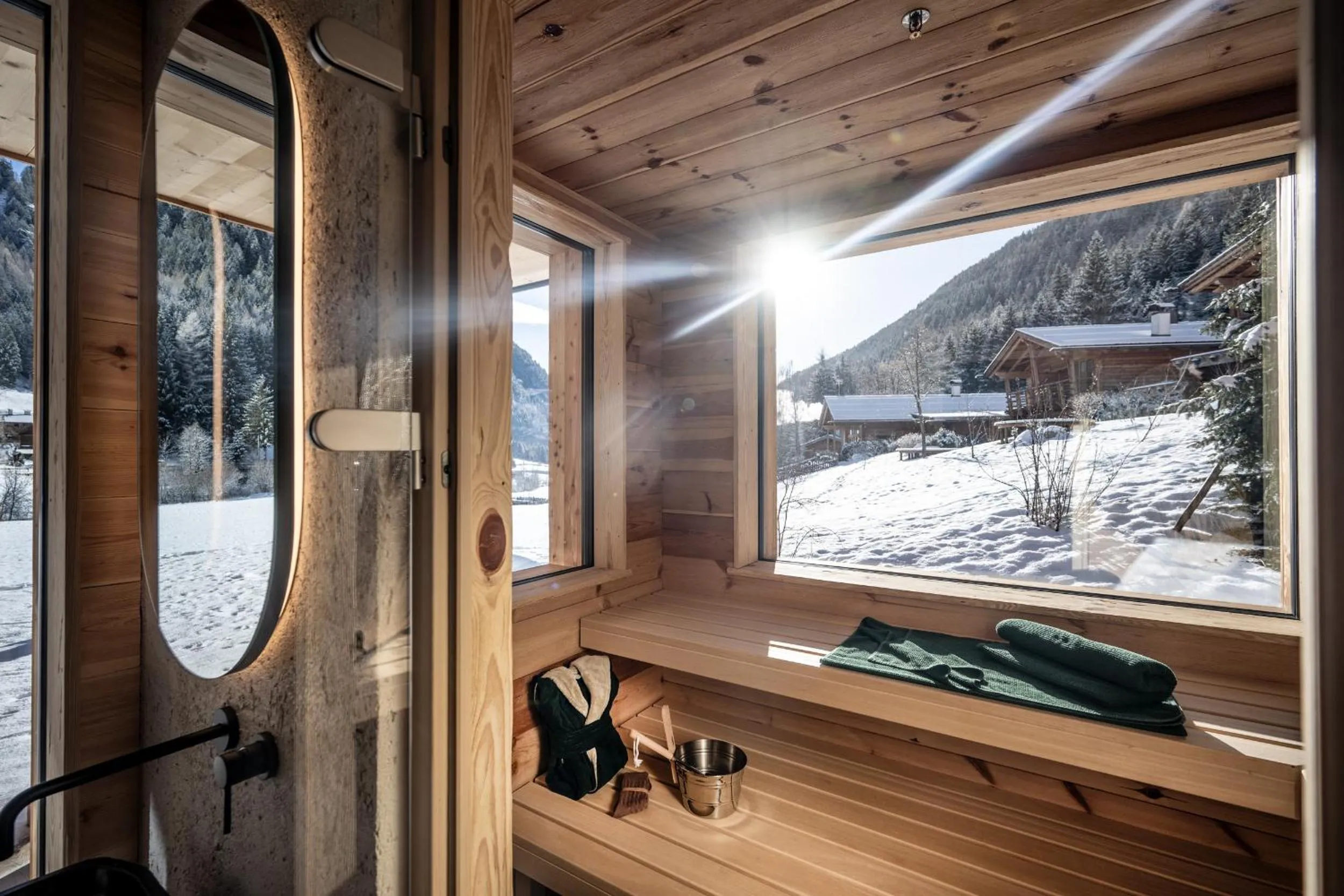 Sauna in Valsegg Chalets Südtirol - luxury and private hideaway
