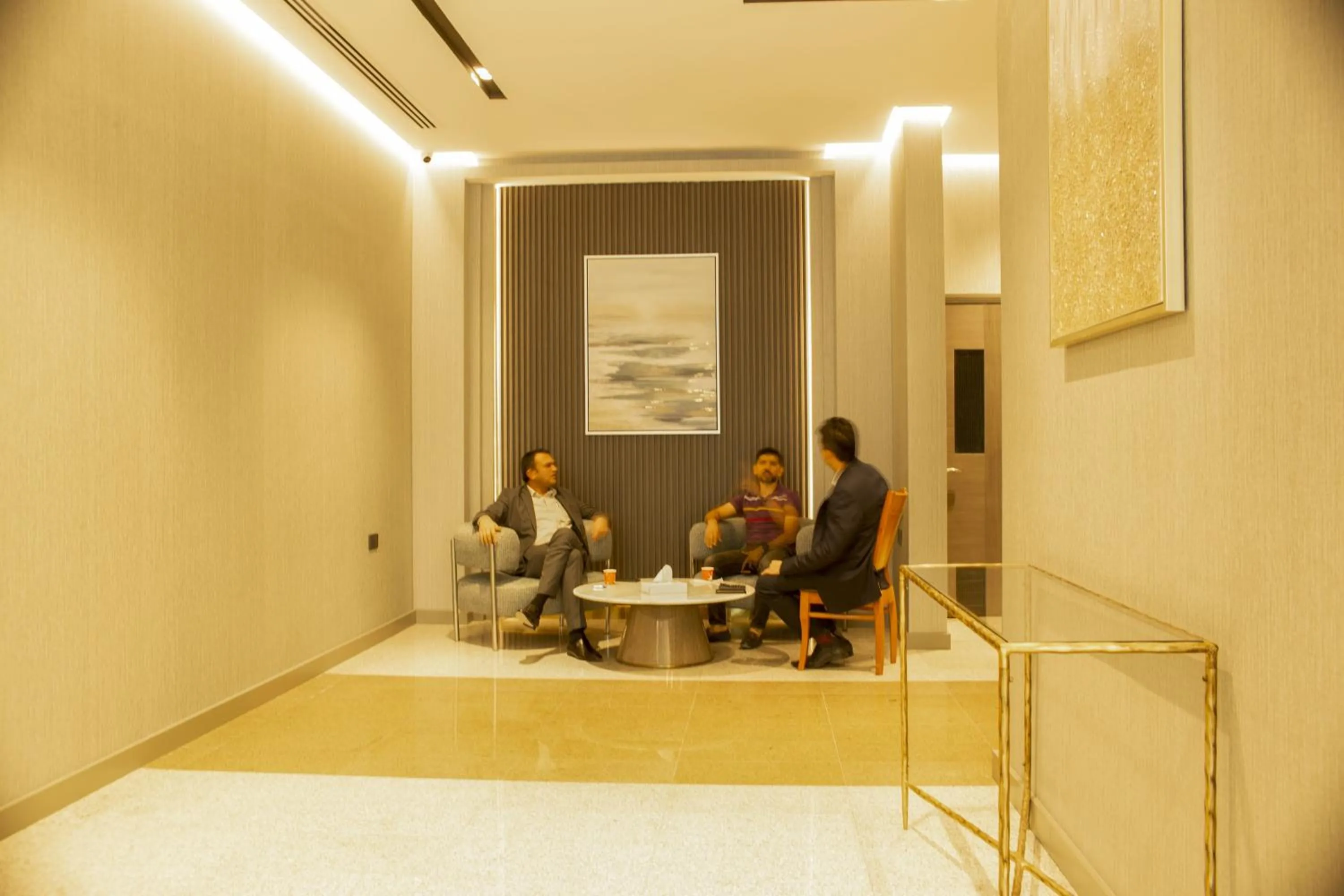 Seating area in Infinity Tower Suites WLL