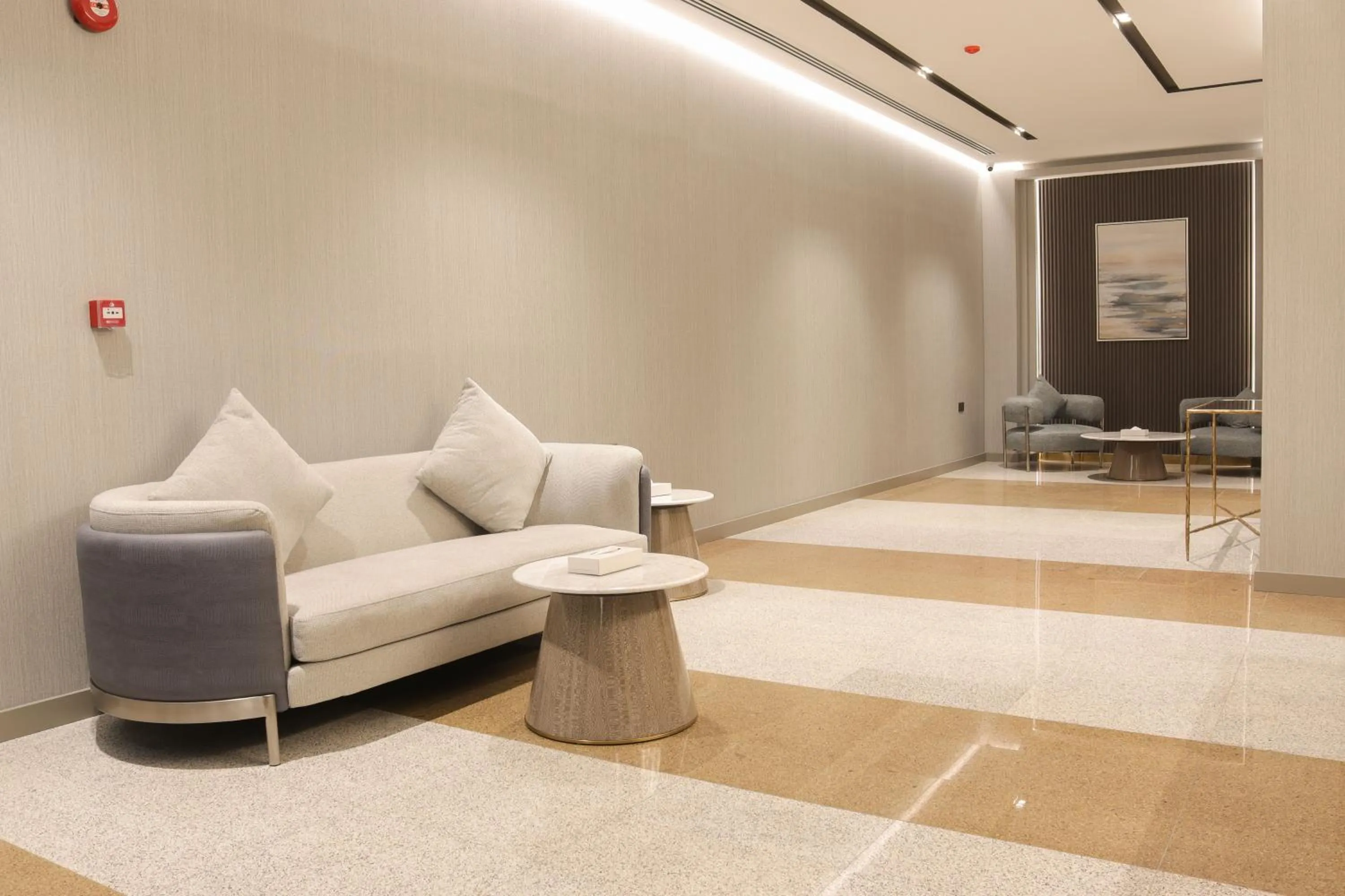 Seating area in Infinity Tower Suites WLL