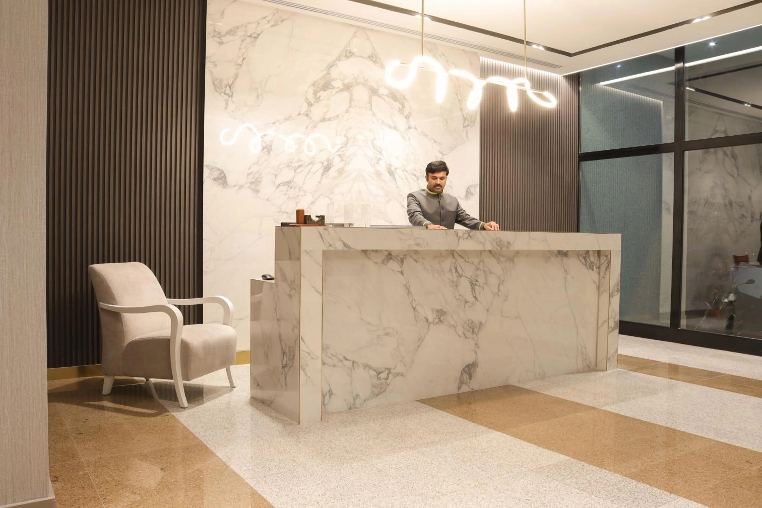 Lobby or reception in Infinity Tower Suites WLL