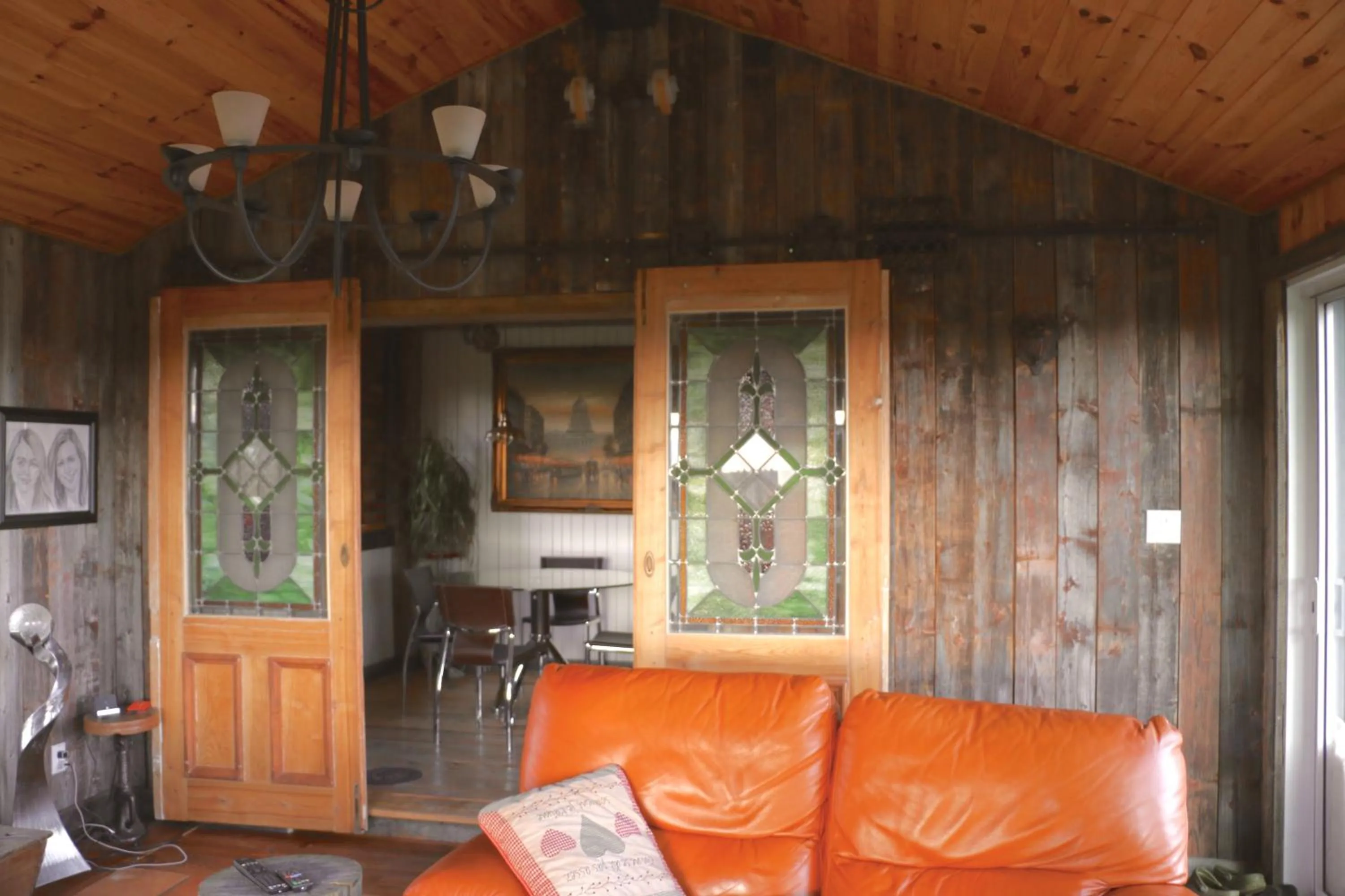 Living room in Maison du Mont-Mégantic spa à l'année