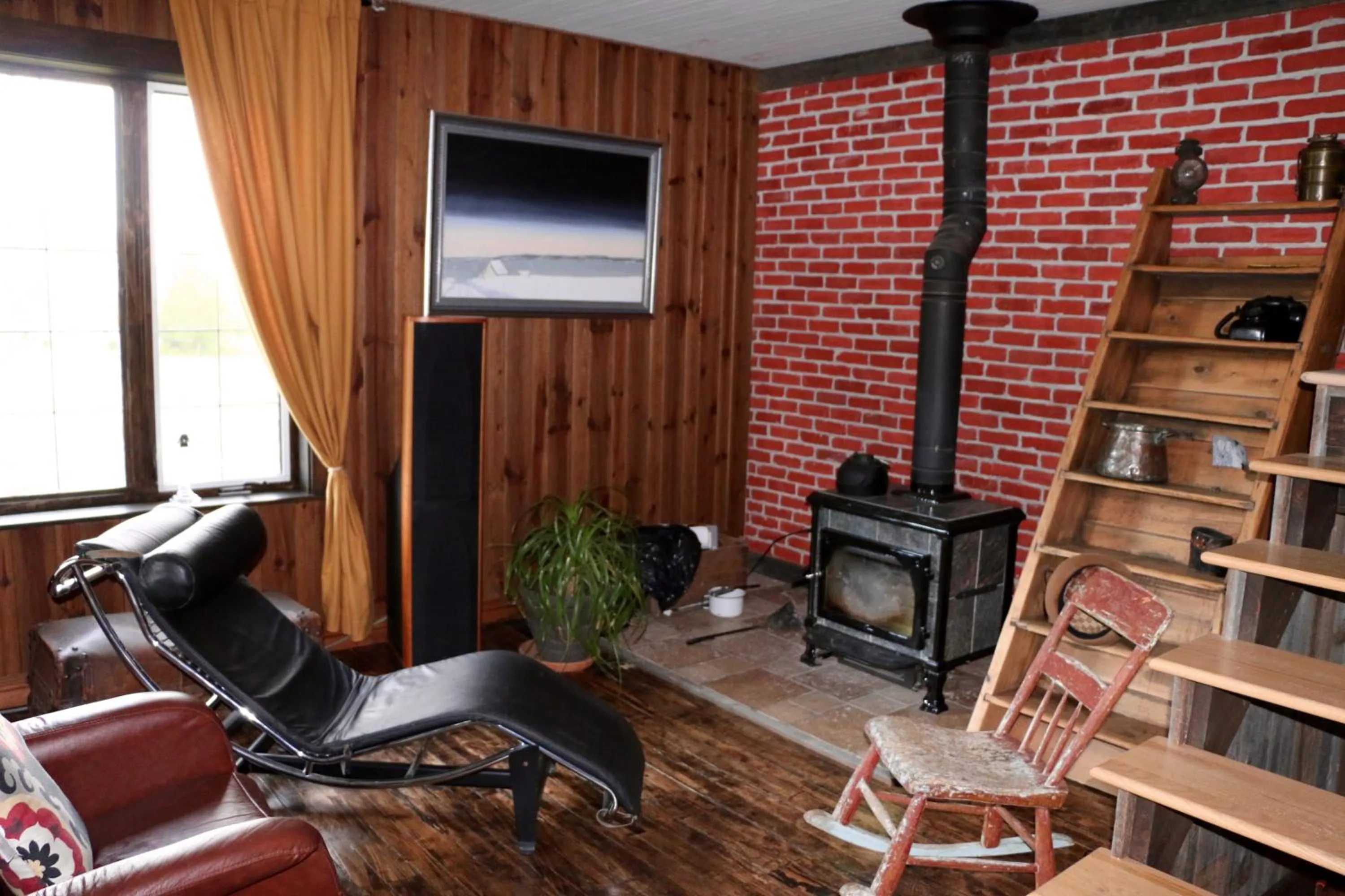 Living room in Maison du Mont-Mégantic spa à l'année