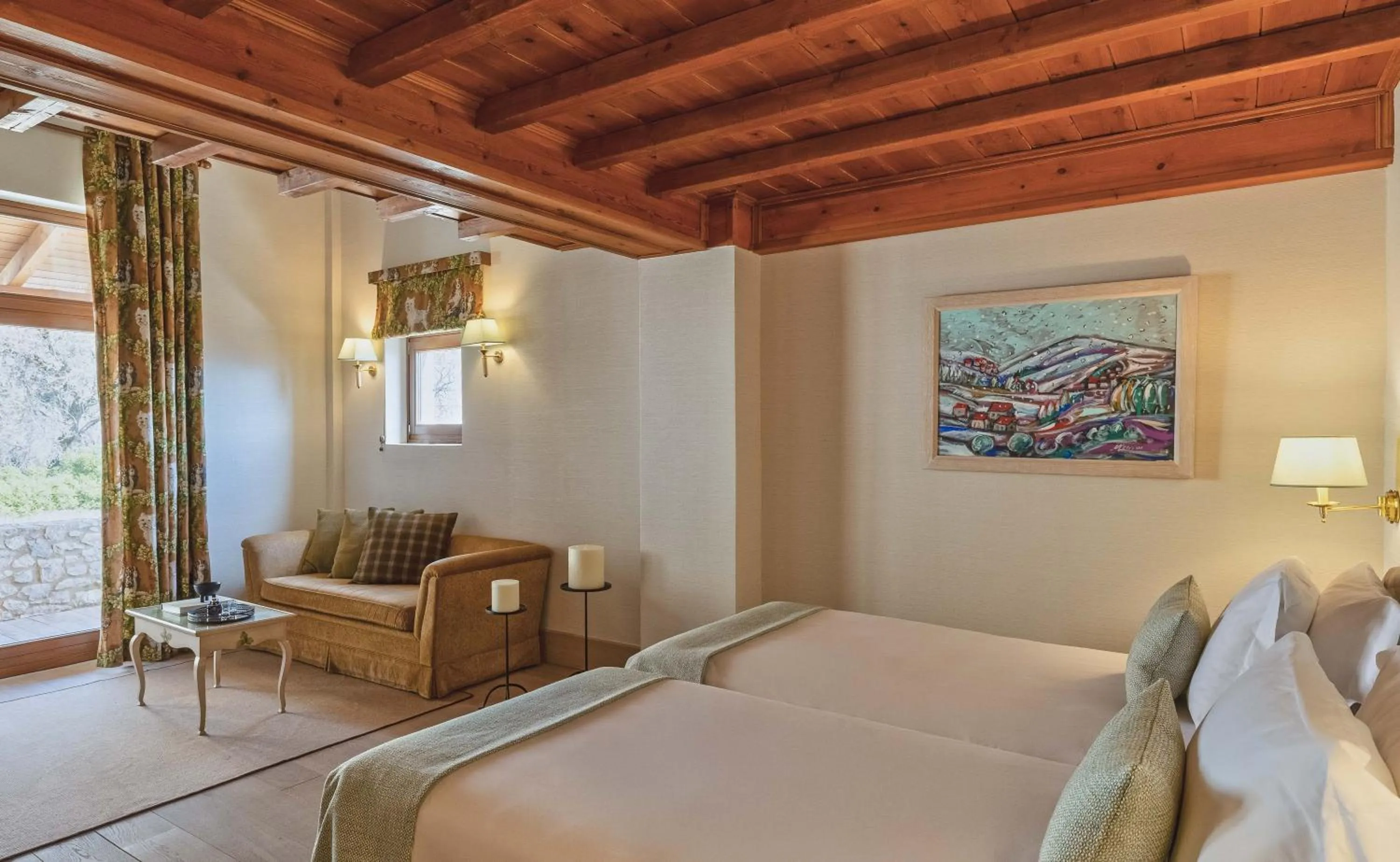 Living room, Bed in Santa Marina Arachova Resort & Spa